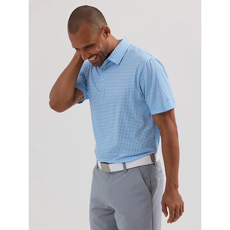 Mens Golf Series Plaid Polo Shirt Product Image