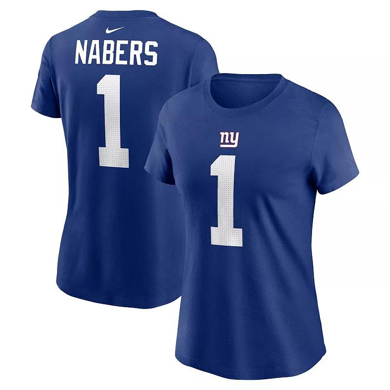 Women's Nike Malik Nabers Royal New York Giants Name & Number T-Shirt,  Product Image