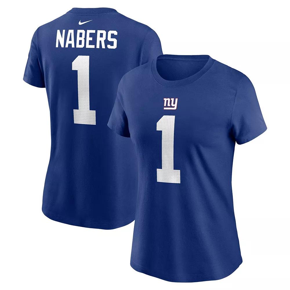 Women's Nike Malik Nabers Royal New York Giants Name & Number T-Shirt,  Product Image
