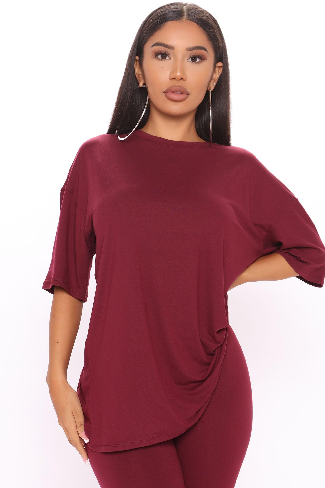 Weekend Vibes Legging Set - Wine Product Image