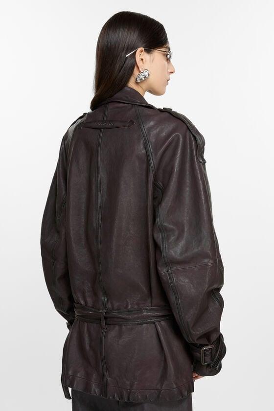 Belted leather jacket Product Image