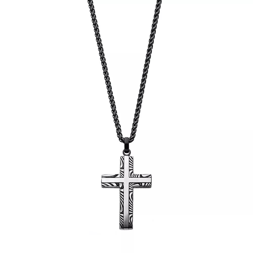 Men's Stainless Steel Damascus Cross Pendant Necklace, Size: 24", Silver Tone Product Image