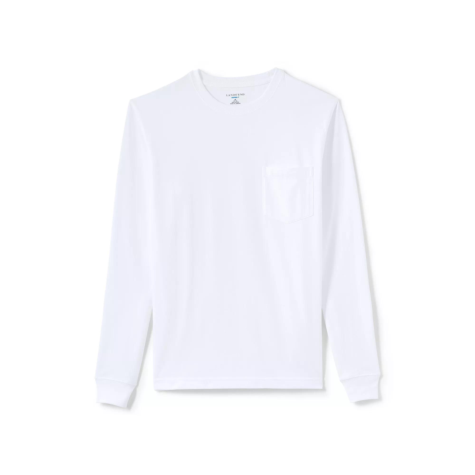 Big & Tall Lands' End Long Sleeve Super Pocket Tee, Men's,  Product Image
