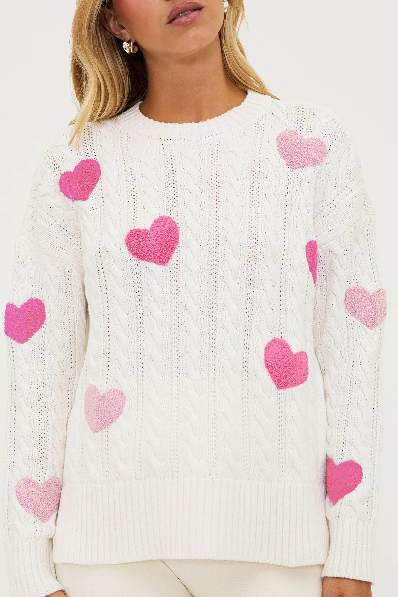 Callie Sweater Love Ivory Cable Product Image