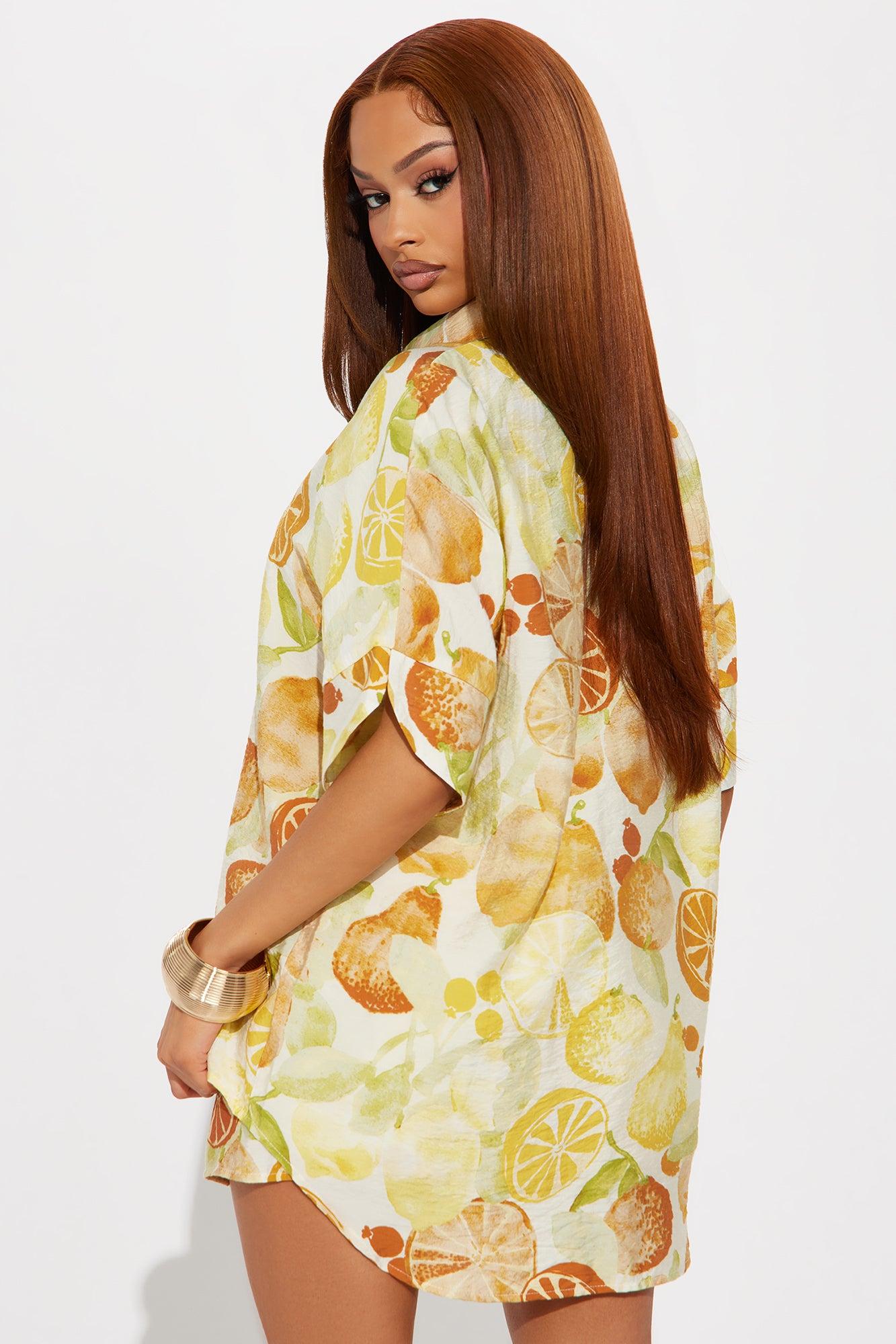 Citrus Charm Short Set - Yellow/combo Product Image