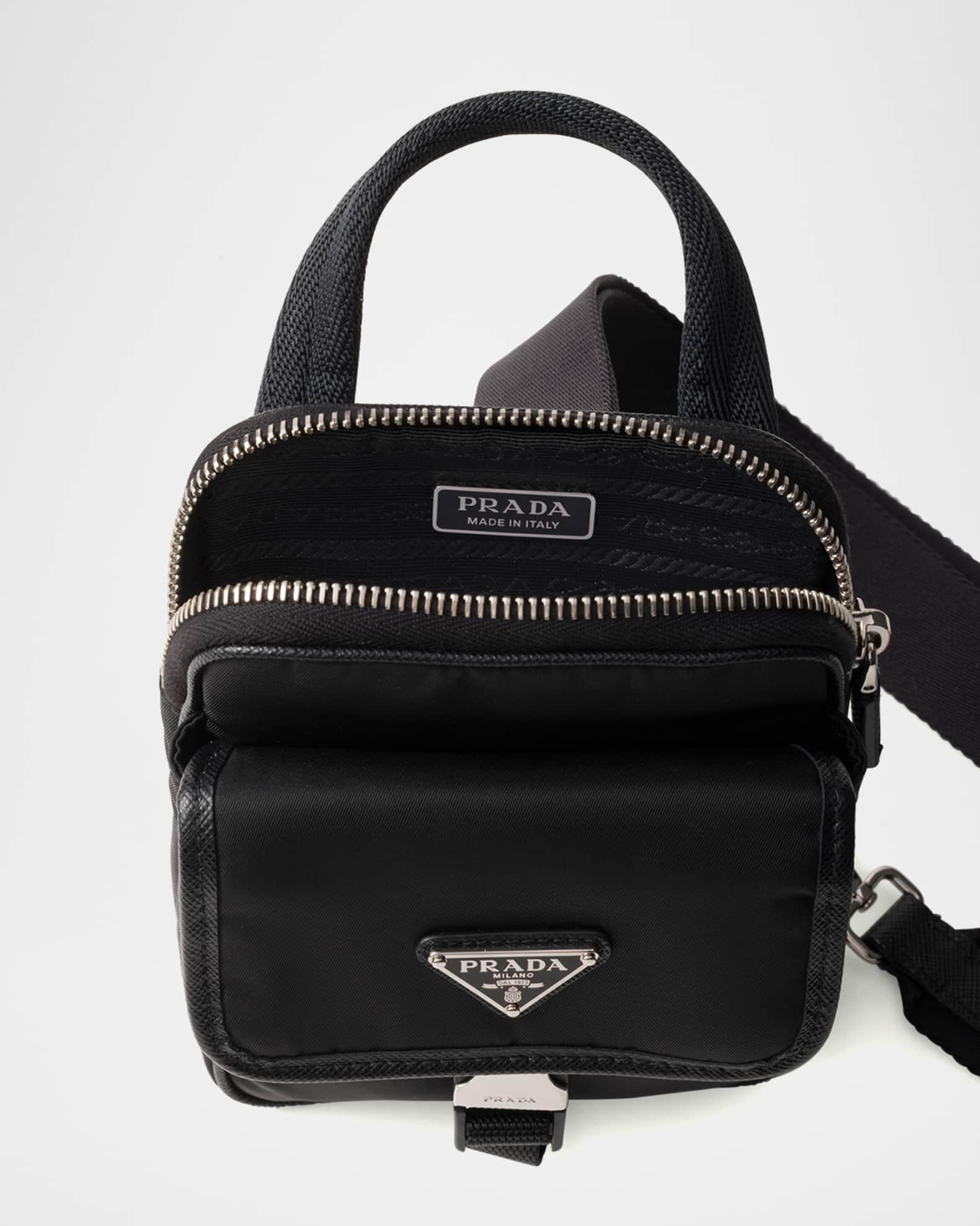 Men's Re-Nylon and Saffiano Leather Technology Bag Product Image