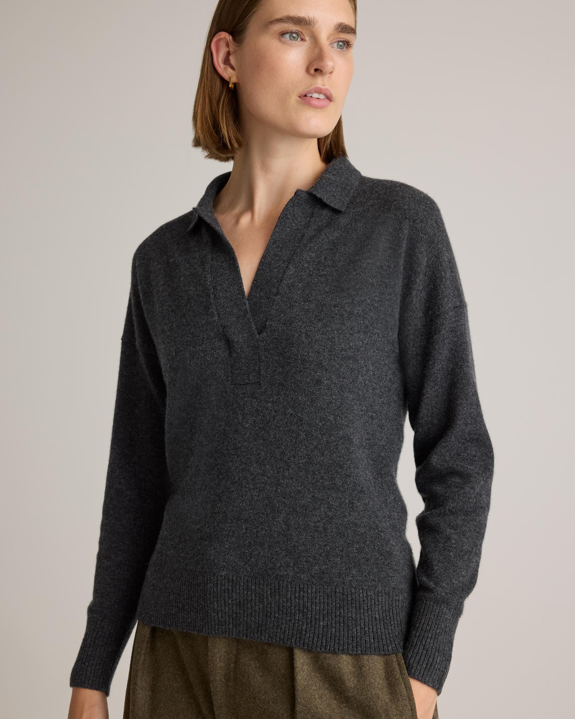Quince | Women's Mongolian Cashmere Polo Sweater Product Image