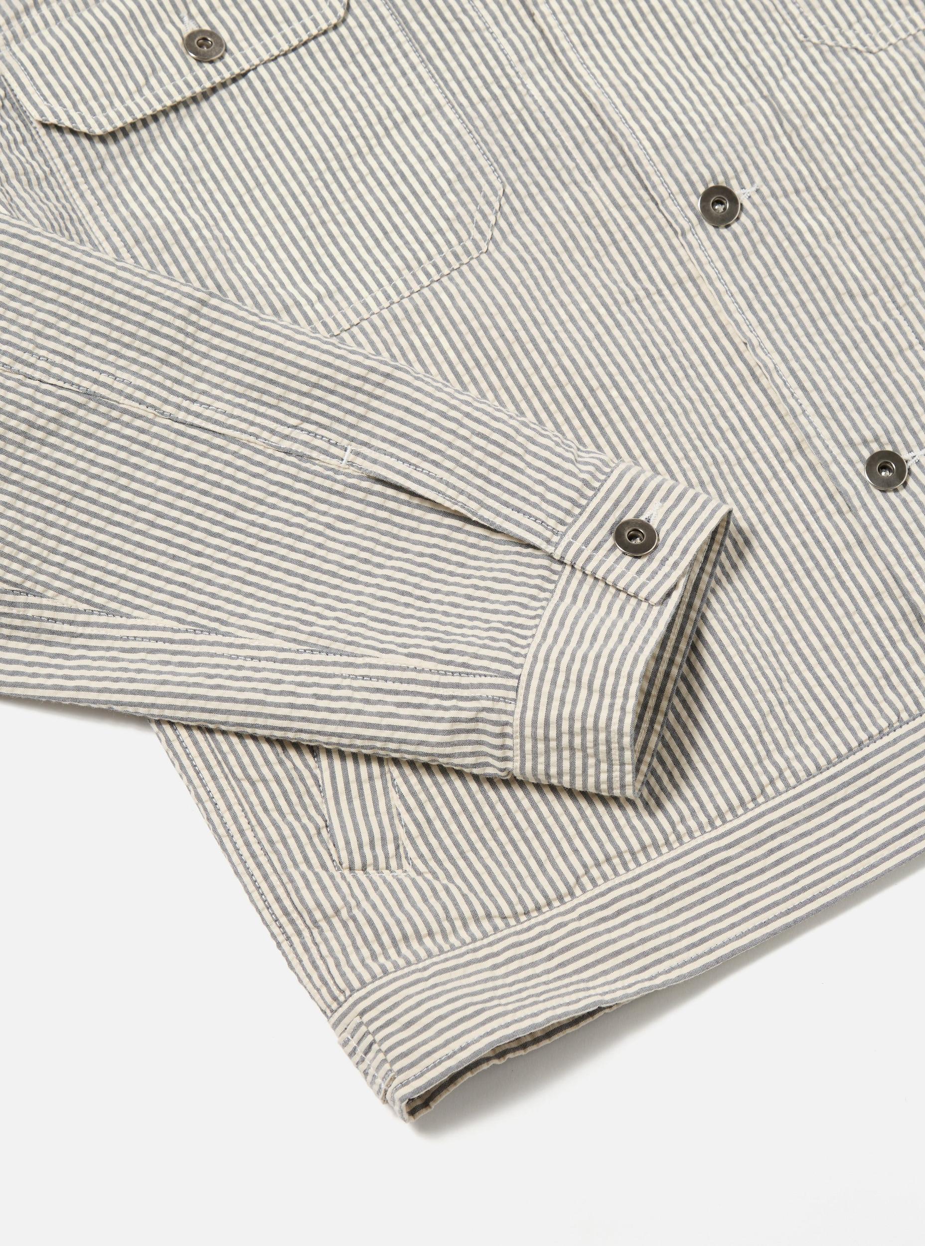 Grey Derby Stripe Trucker Jacket Product Image