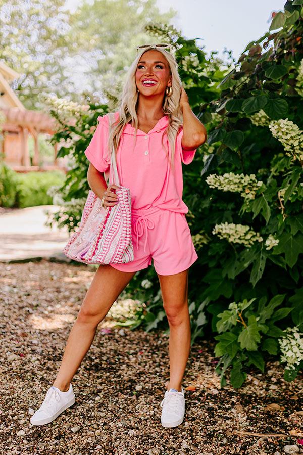 Take A Holiday Shorts In Neon Pink Product Image