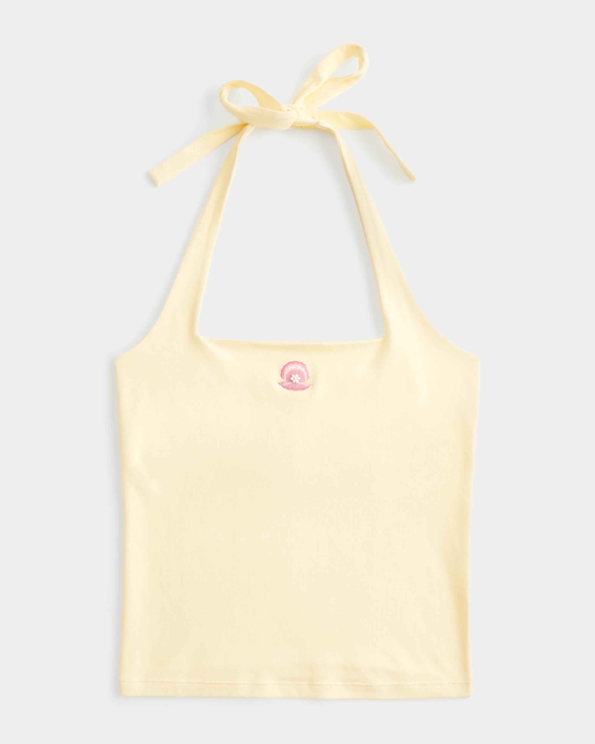 Beaded Graphic Halter Top Product Image