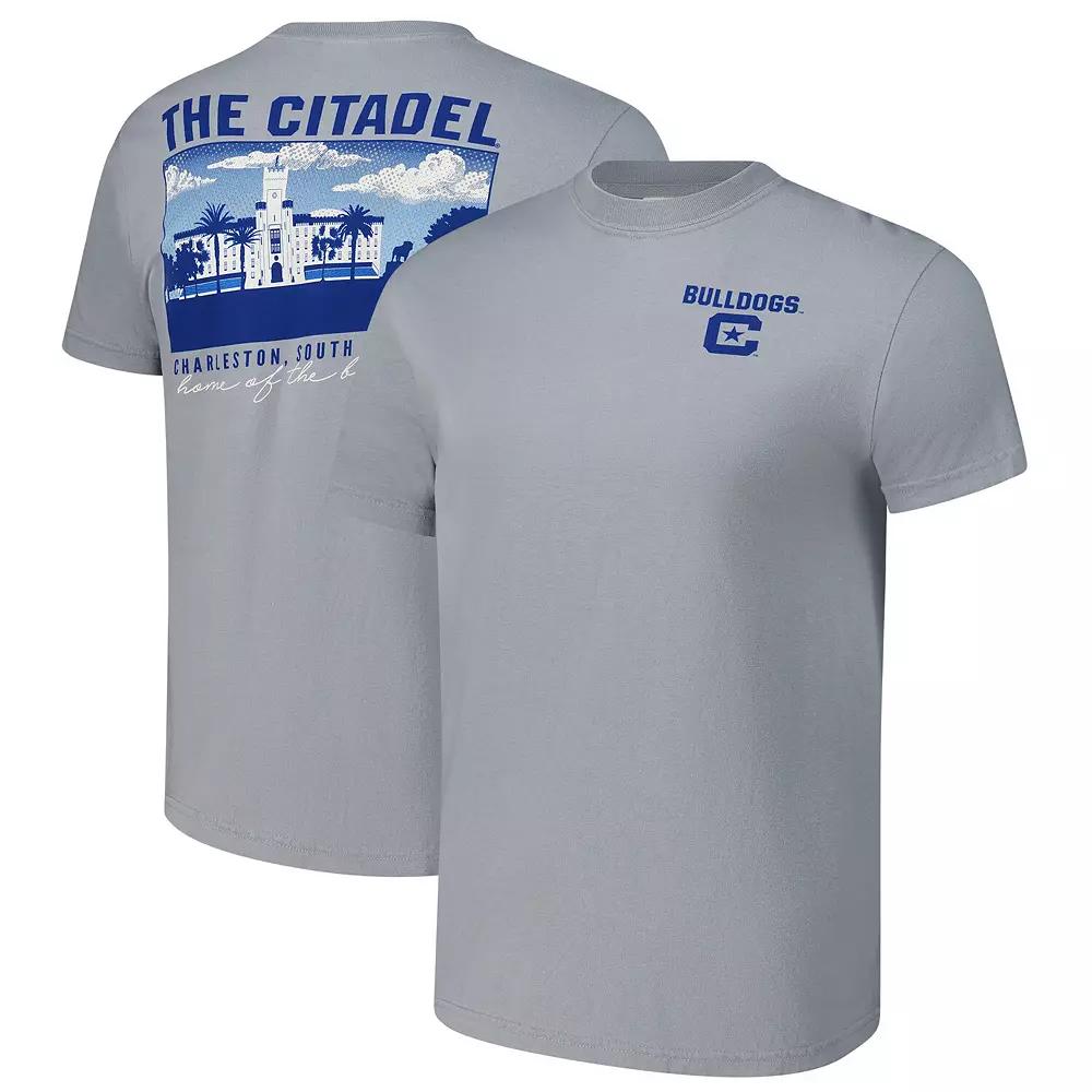 Men's Gray Citadel Bulldogs Campus Scenery Comfort Color T-Shirt, Size: 2XL, Nc2 Grey Product Image