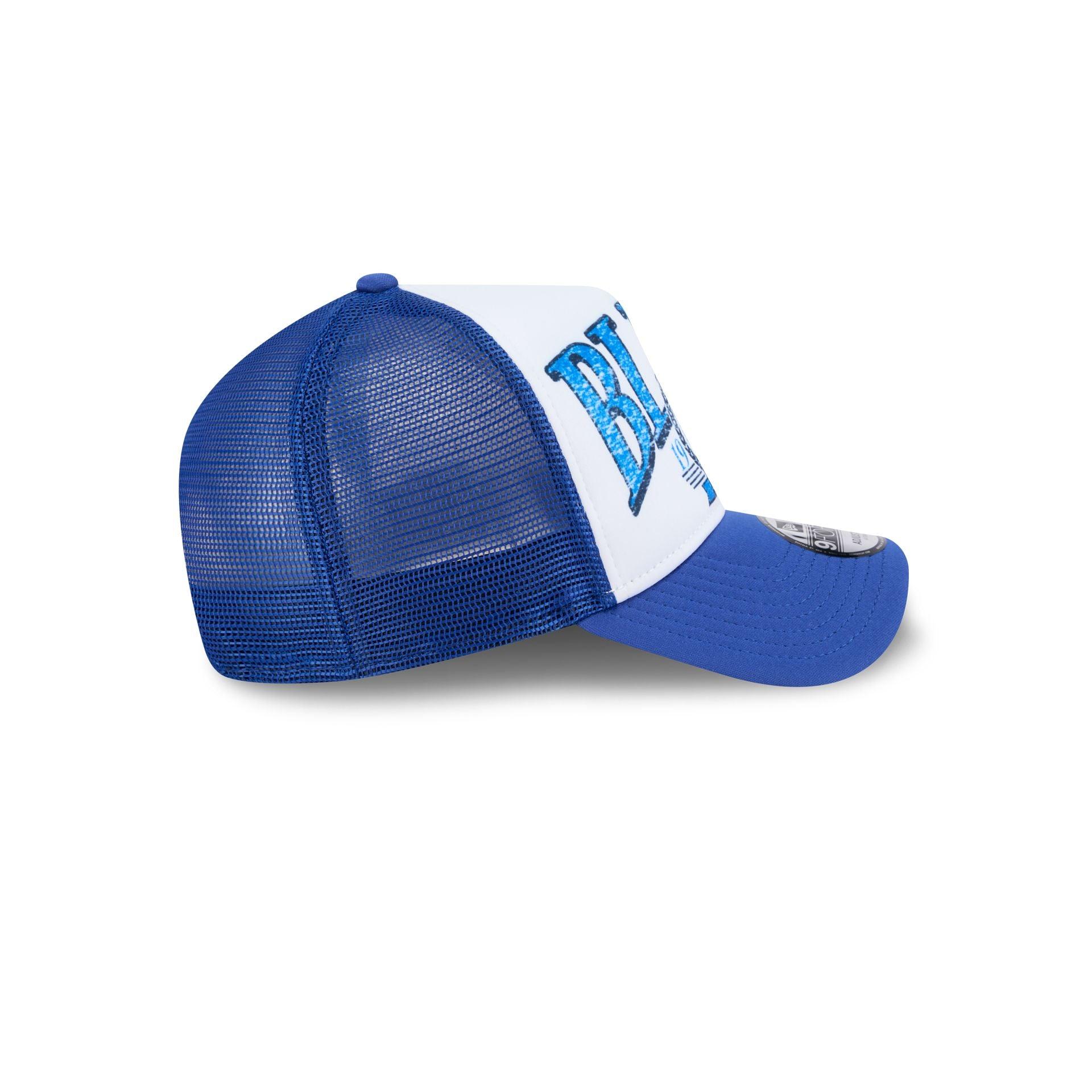 St. Louis Blues Distressed 9FORTY A-Frame Trucker Hat Male Product Image