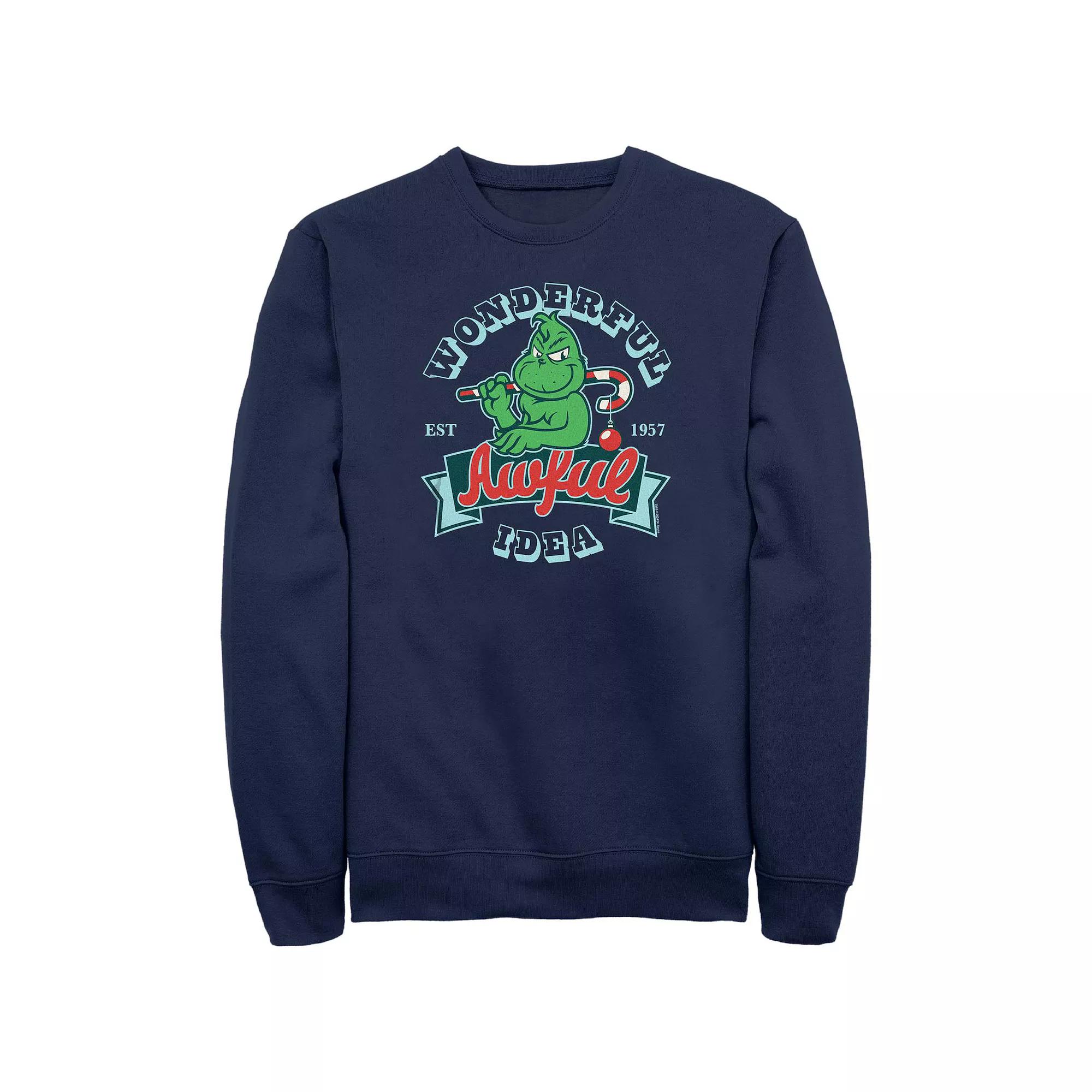 Big & Tall Dr. Seuss Grinch Wonderful Awful Idea Graphic Fleece, Men's, Size: 5XL, Blue Product Image