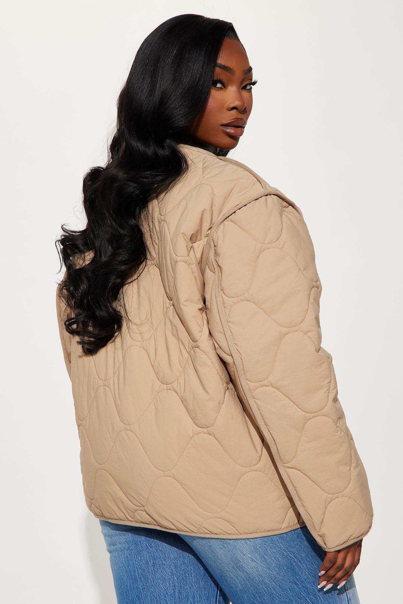 Slope Days Quilted Lightweight Jacket - Tan Female Product Image