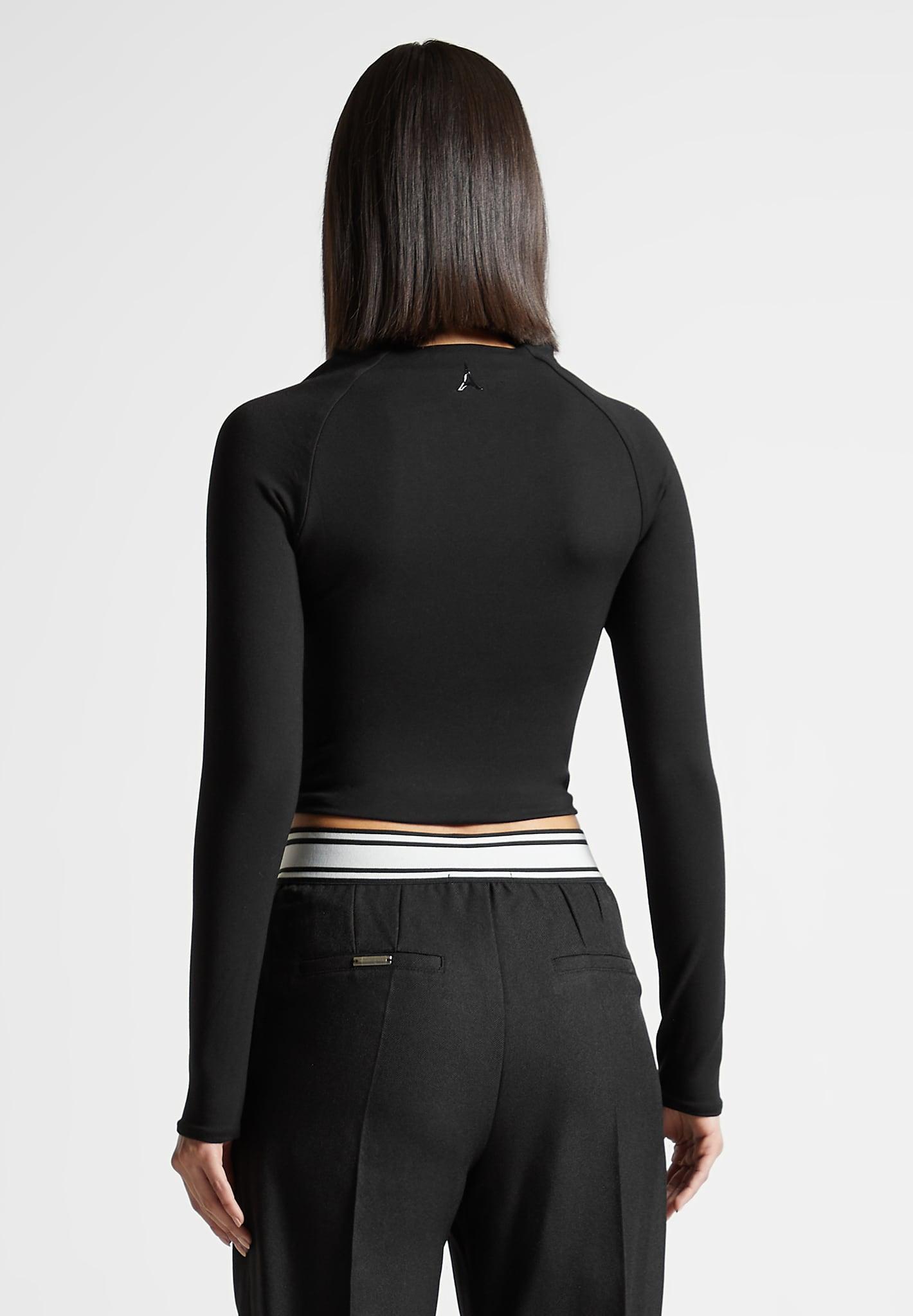 Léa - Long Sleeve Crop Top - Black Female Product Image