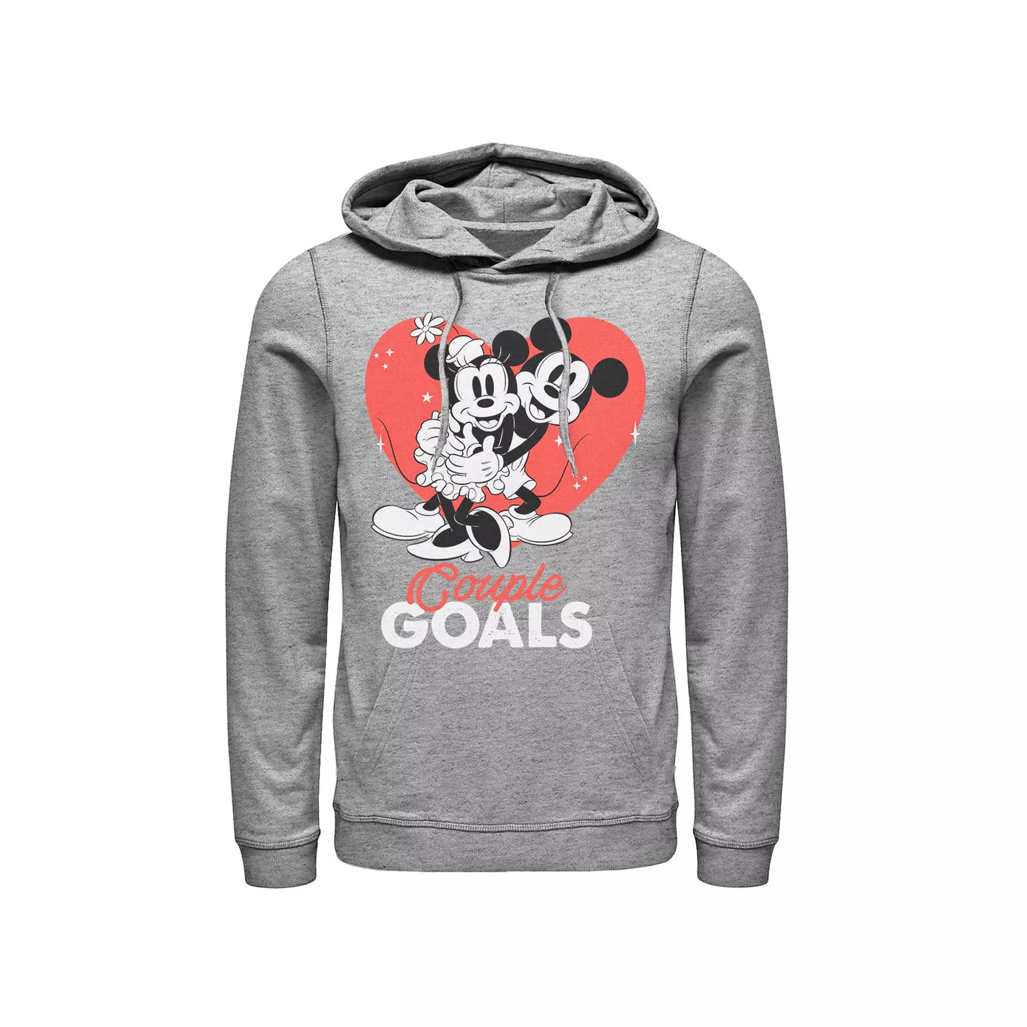 Disney's Mickey & Minnie Mouse Couple Goals Men's Hoodie, Size: Medium, Athletic Grey Product Image