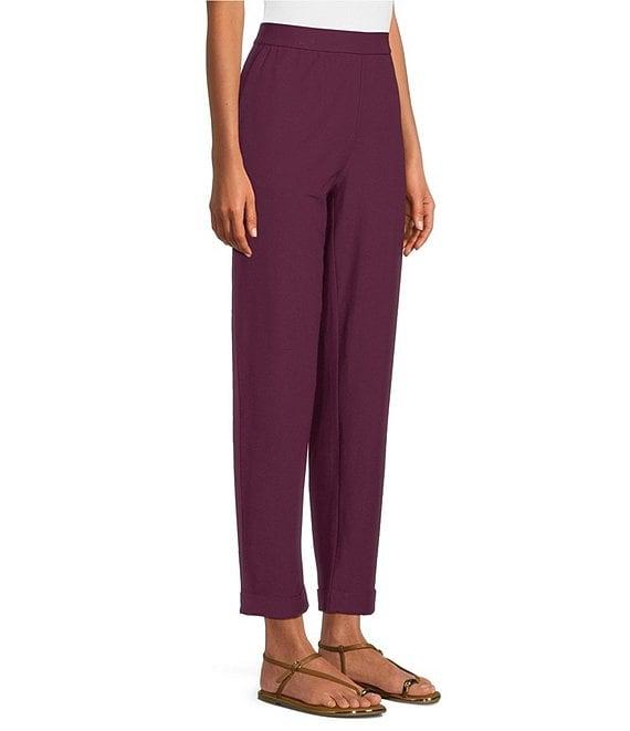 Eileen Fisher Stretch Crepe Flat Front Ankle Tapered Pants Product Image