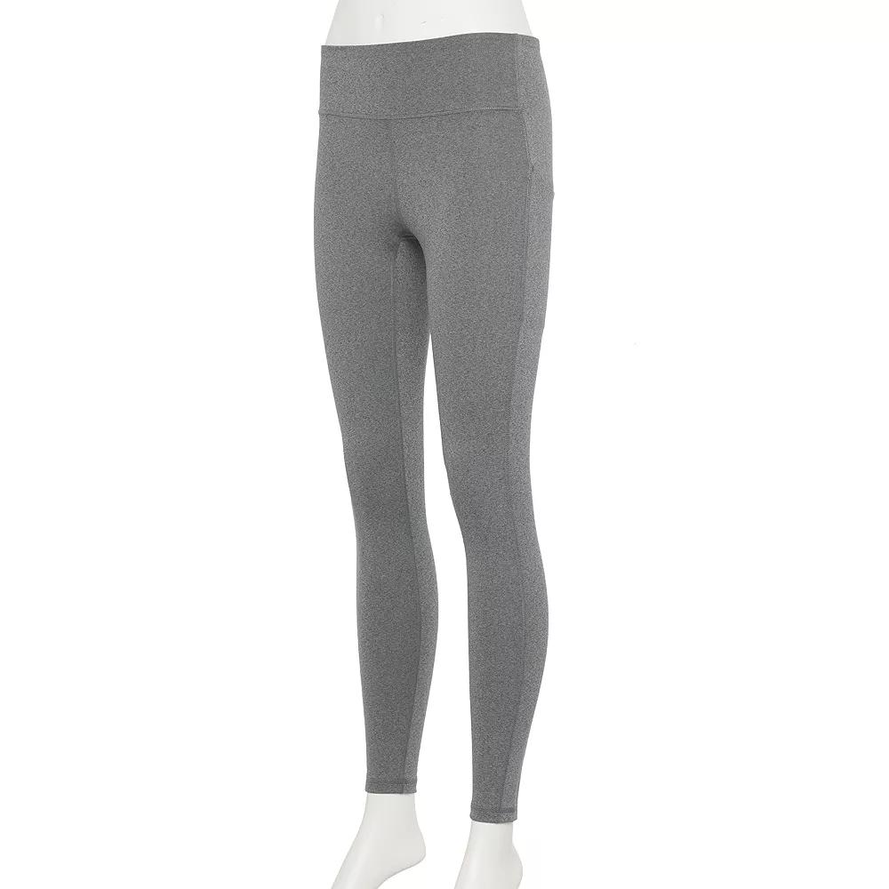 Women's Tek Gear® Ultrastretch High-Waisted Side Pocket Full-Length Leggings, Size: Small, Grey Product Image