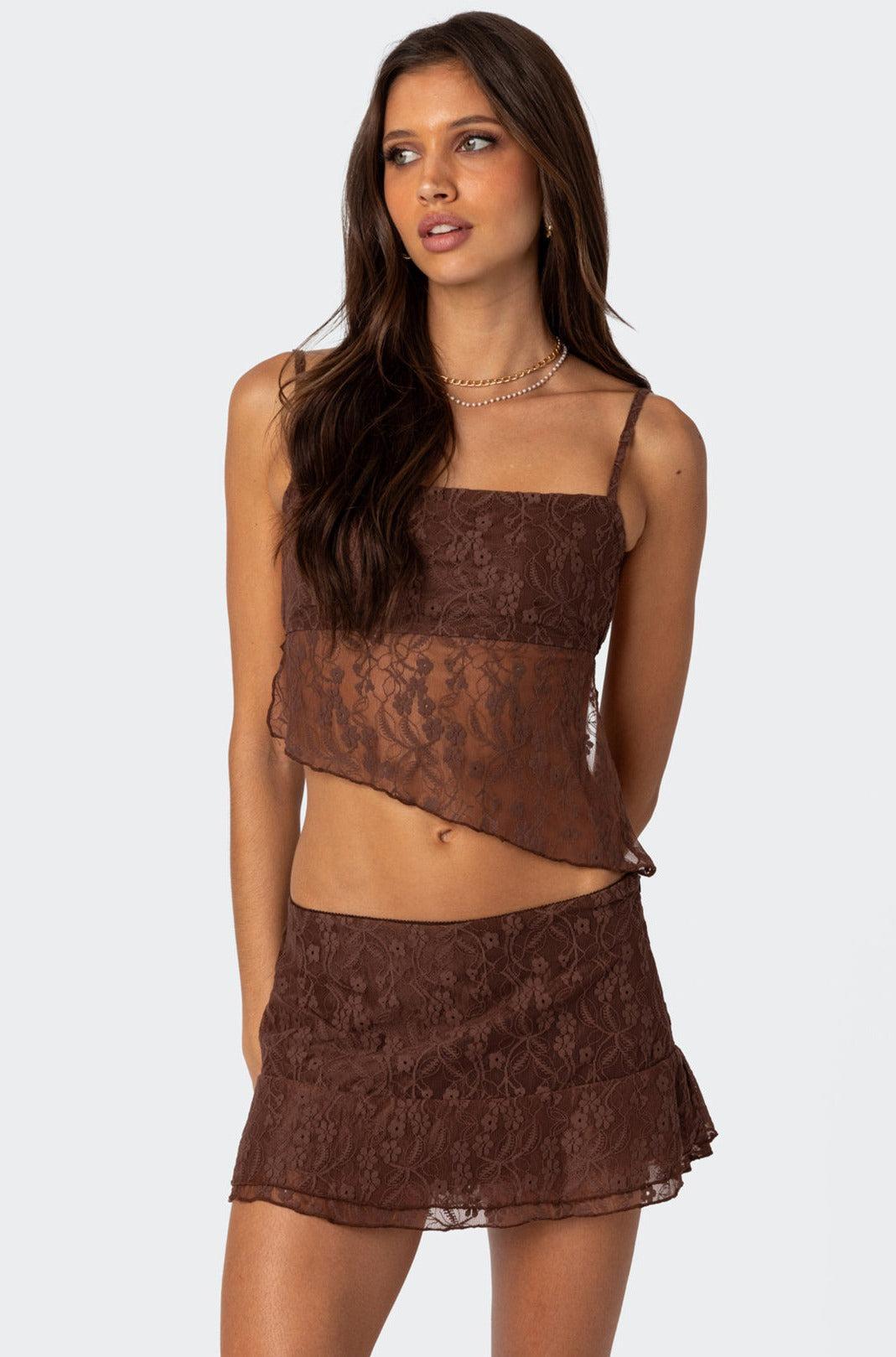 Lyra Open Back Lace Tank Top Product Image