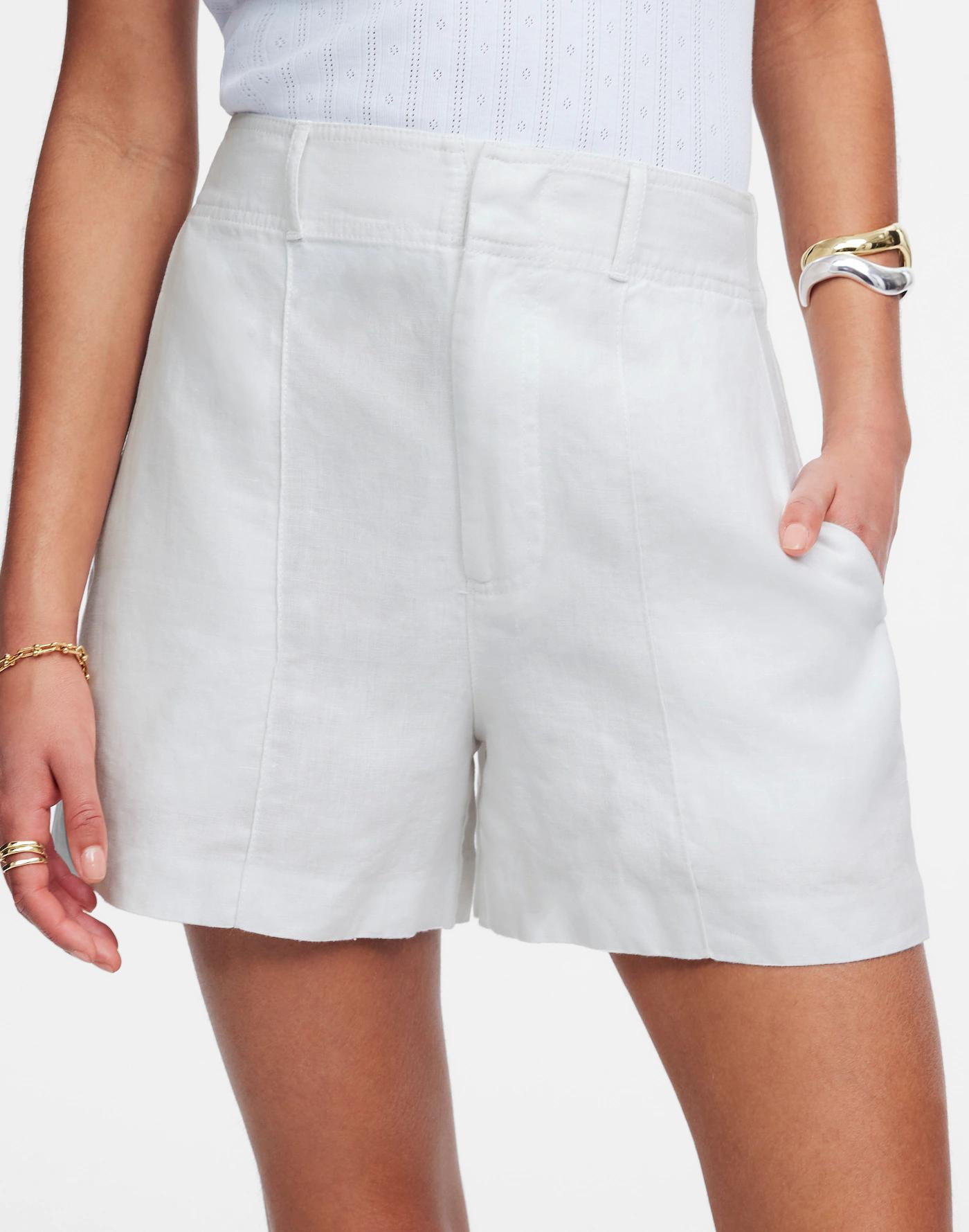 Pintucked Shorts in 100% Linen Product Image