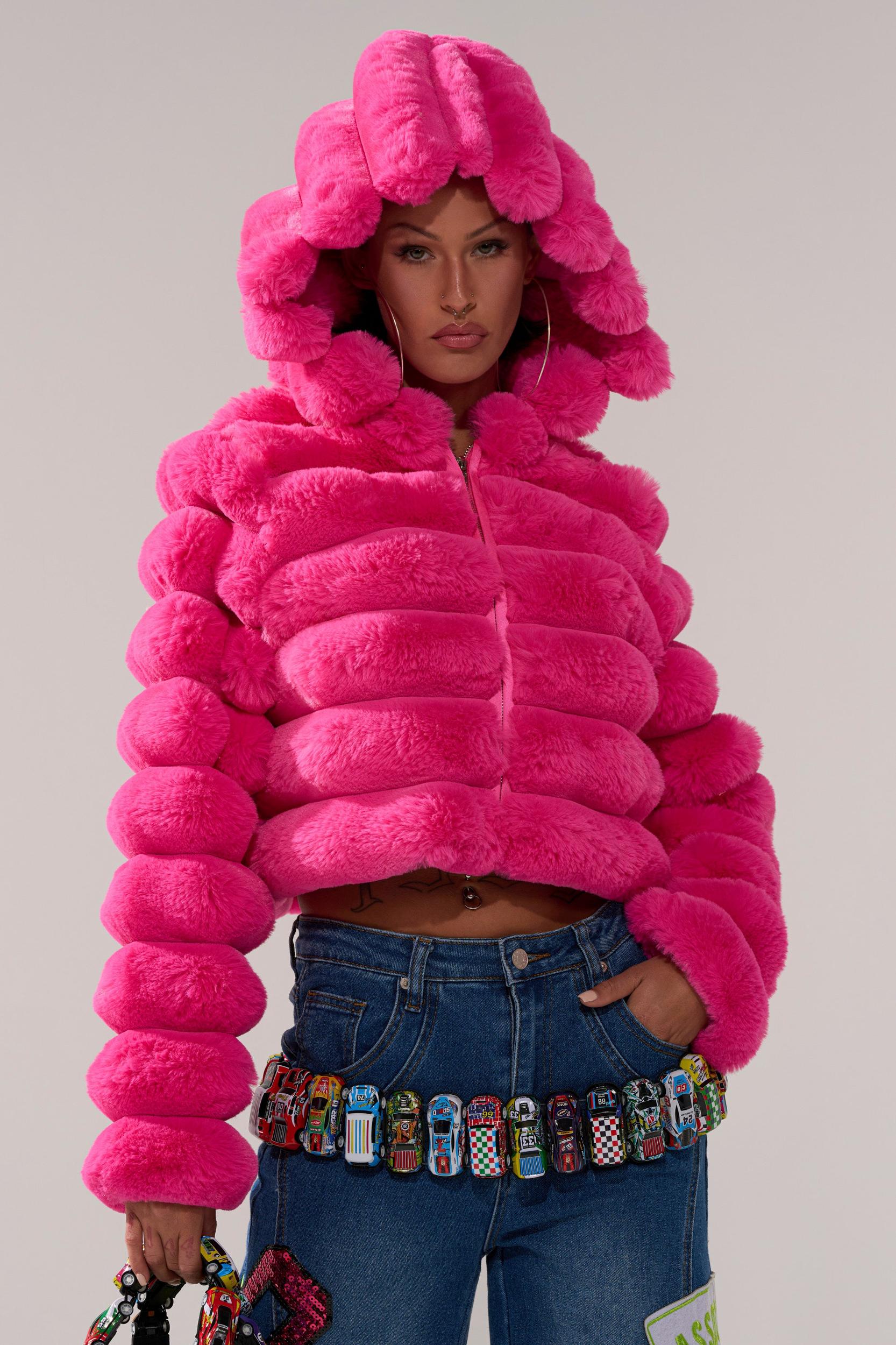POPCORN FAUX FUR IN PINK Product Image