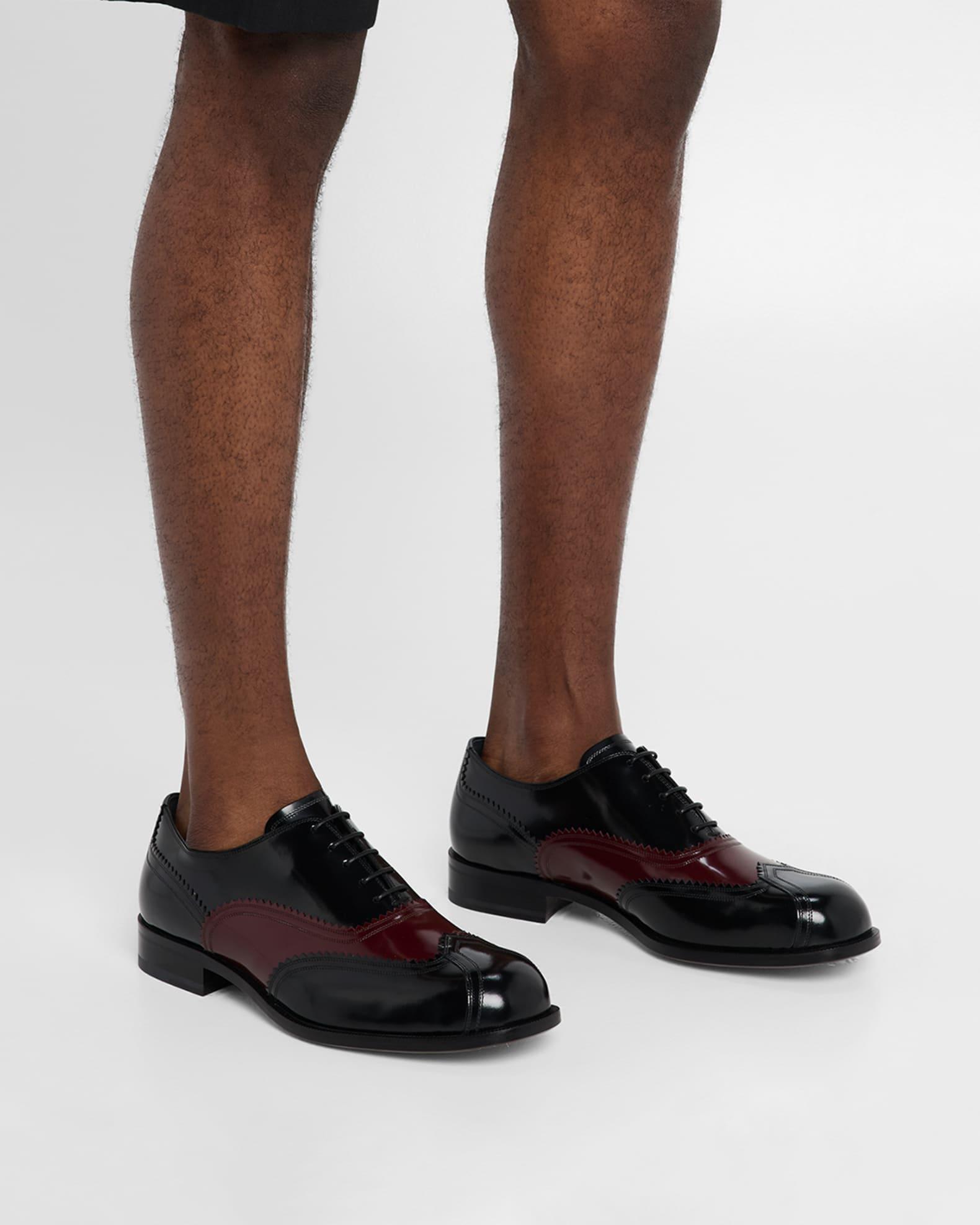 Men's Steel Two-Tone Wingtip Derby Shoes Product Image