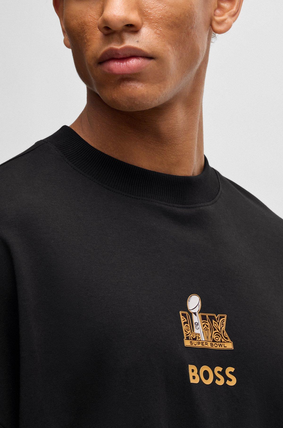 BOSS x NFL cotton T-shirt with gold-tone embroidery Product Image