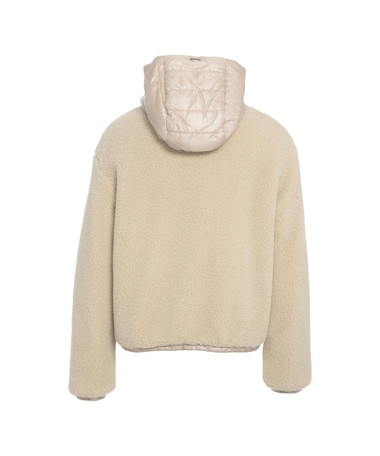 Jacket with faux fur and quilted hood Product Image