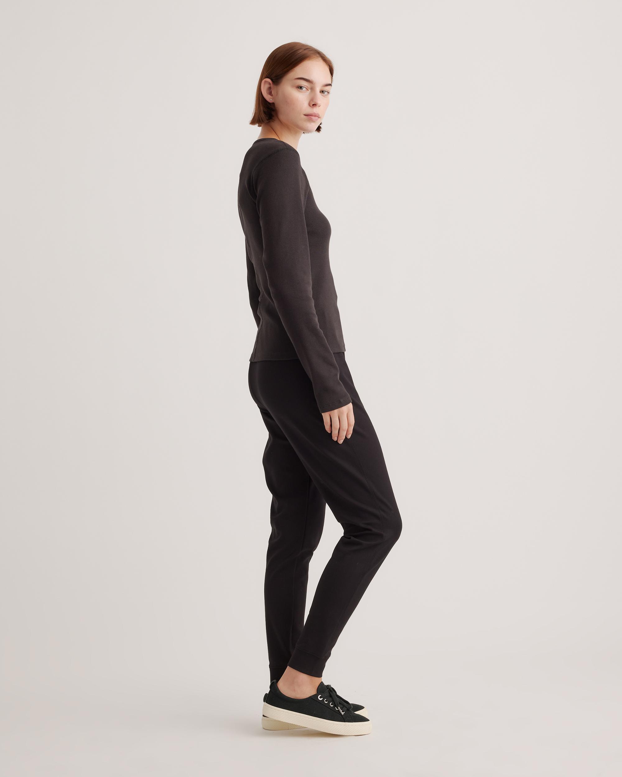 Quince | Women's Micro-Rib Long Sleeve T-Shirt Size XS, Organic Cotton Product Image