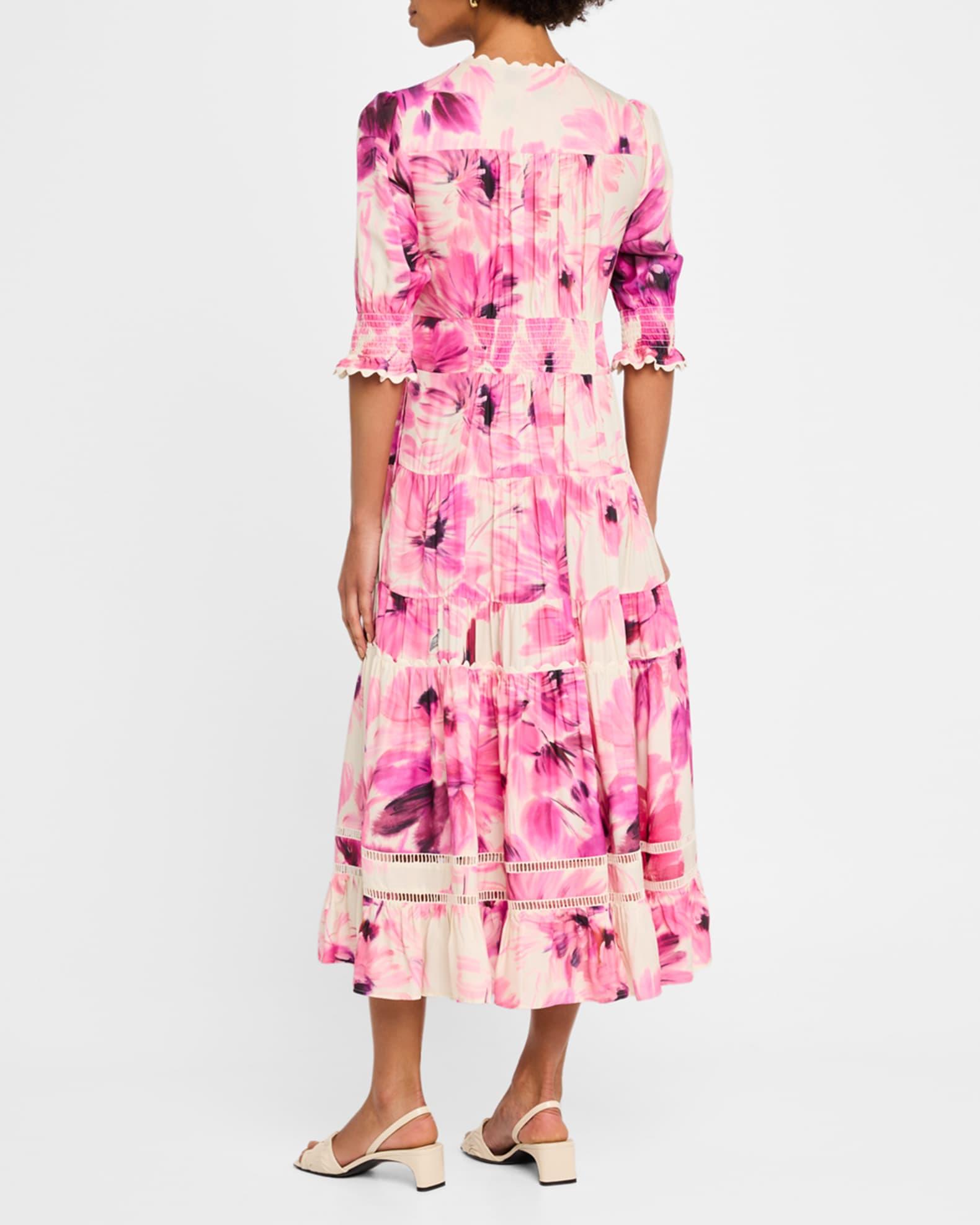 Daphne Tiered Floral-Print Midi Dress Product Image