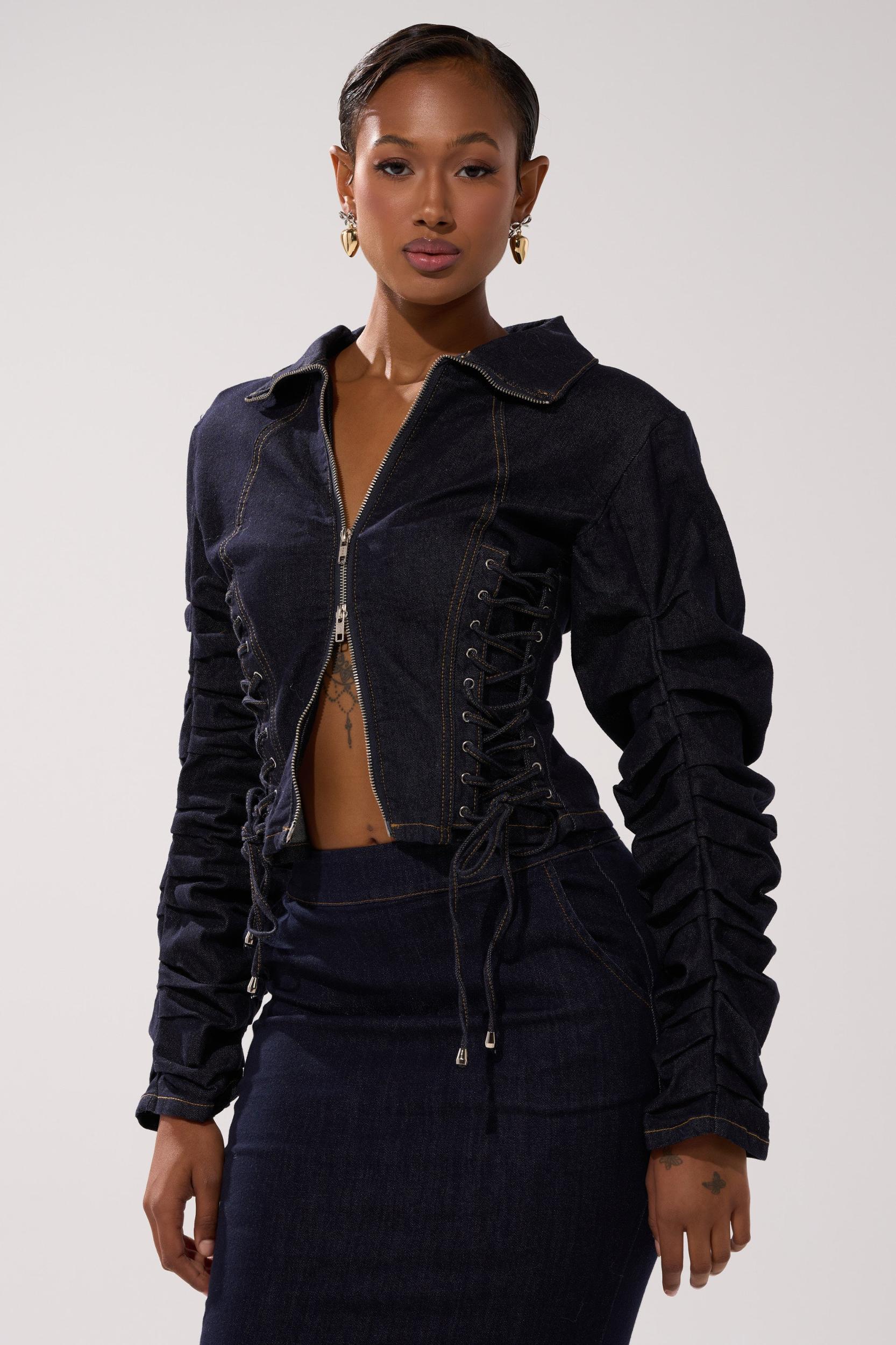 STRICTLY BUSINESS DENIM BLOUSE Product Image