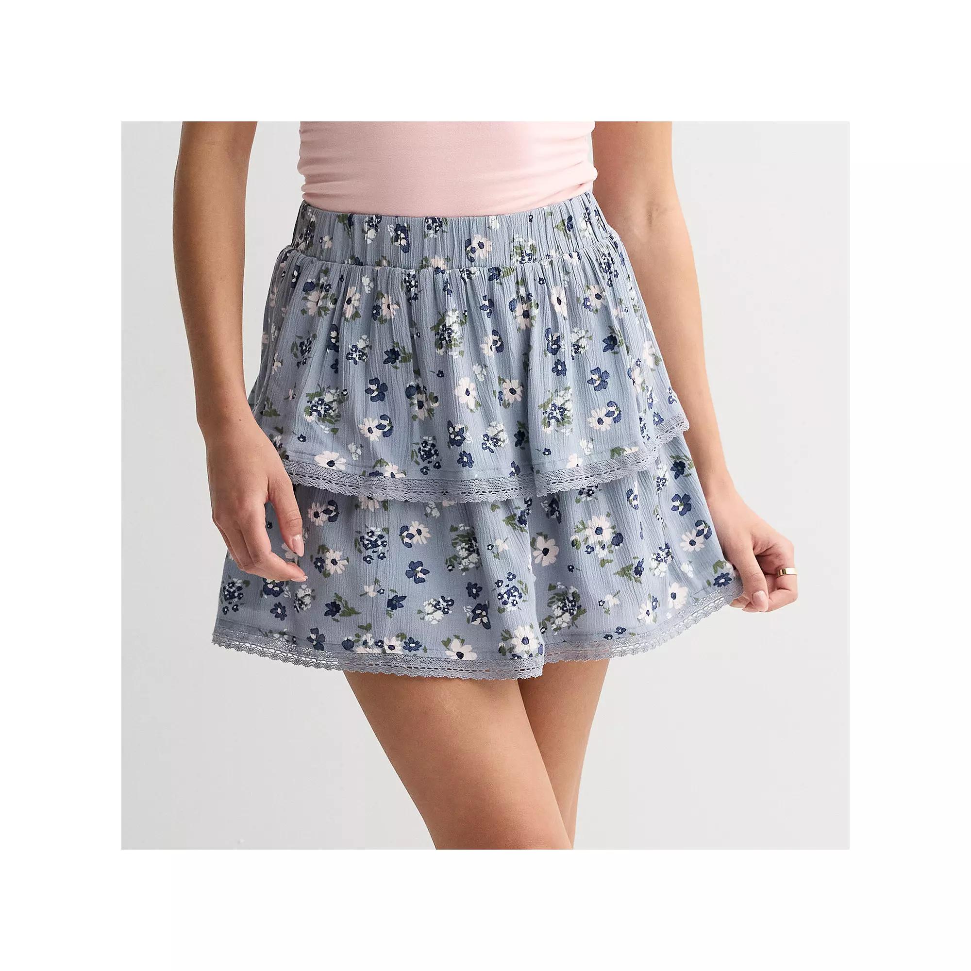 Juniors' SO® Tiered Mini Skirt, Women's,  Product Image