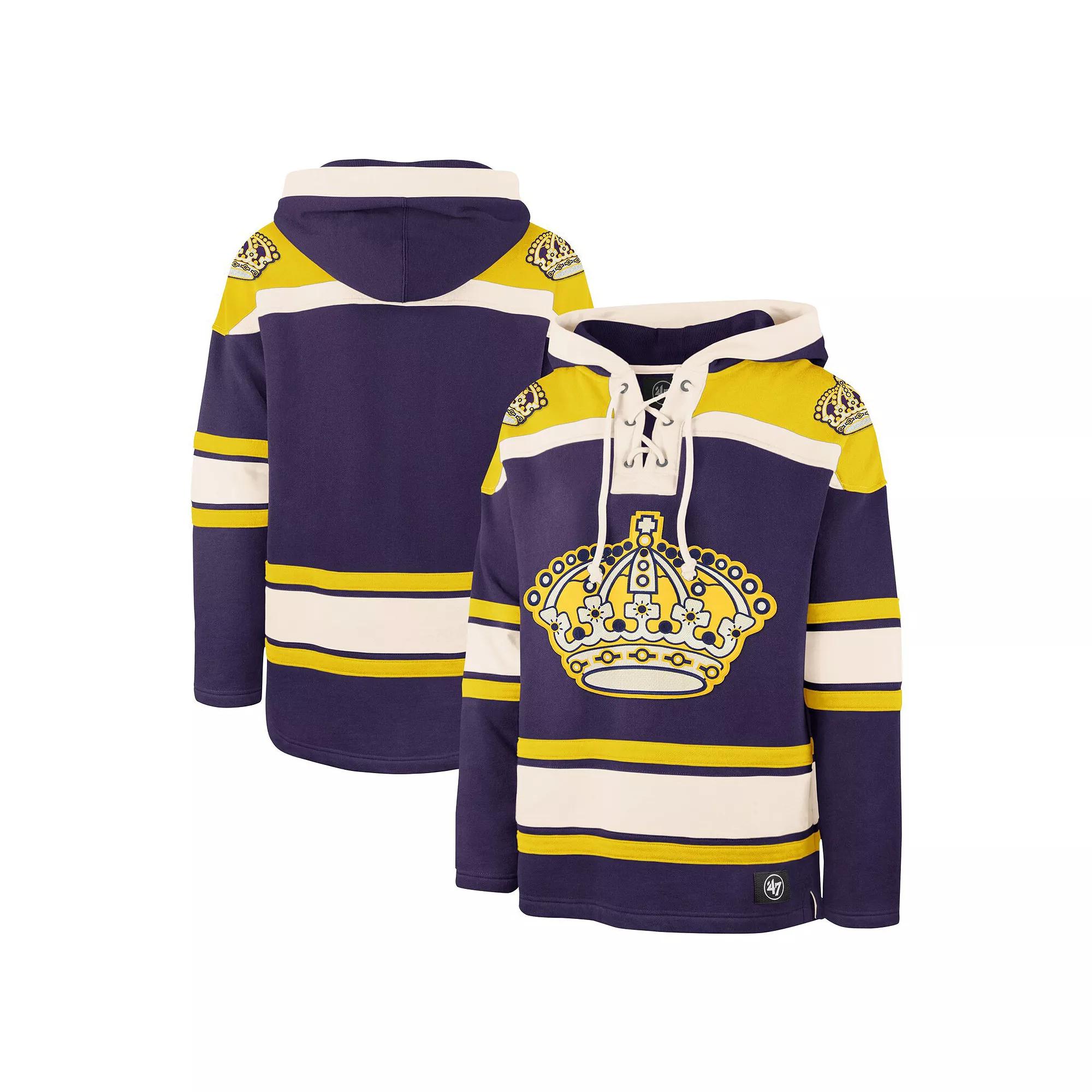 Men's '47 Purple Los Angeles Kings Superior Lacer Pullover Hoodie,  Product Image