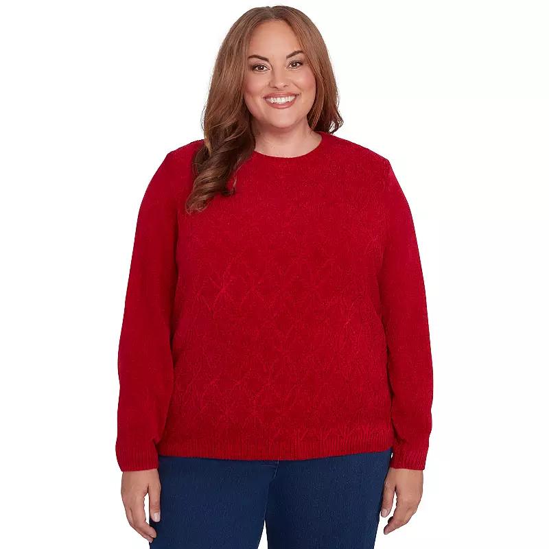Plus Size Alfred Dunner Classic Chenille Pullover Sweater, Women's, Size: 1XL, Ivory Product Image