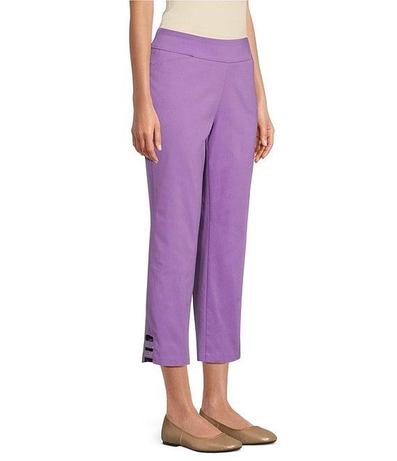 Allison Daley Lattice Hem Pull-On Straight Leg Cropped Pants Product Image