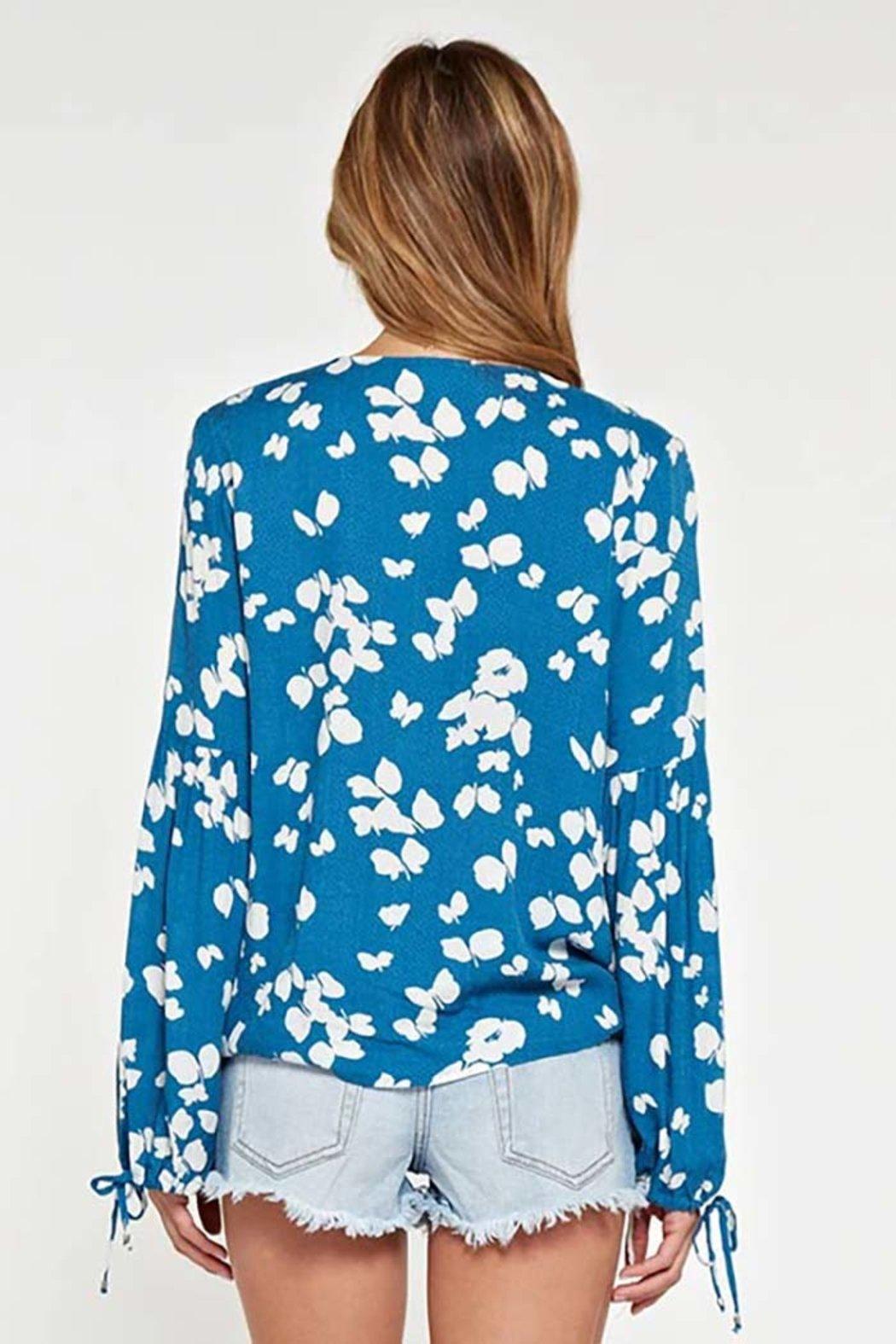 Butterfly Printed Surplice Top Product Image