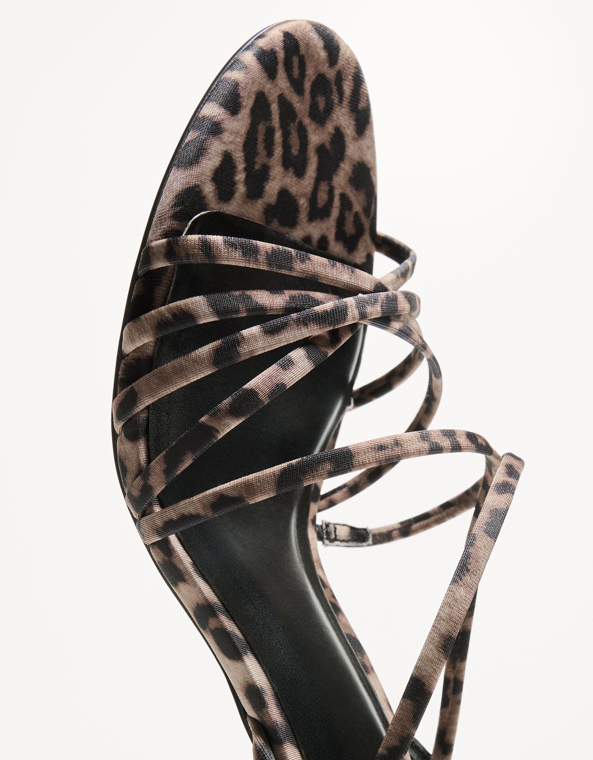 Animal print multi-strap heeled sandals Product Image