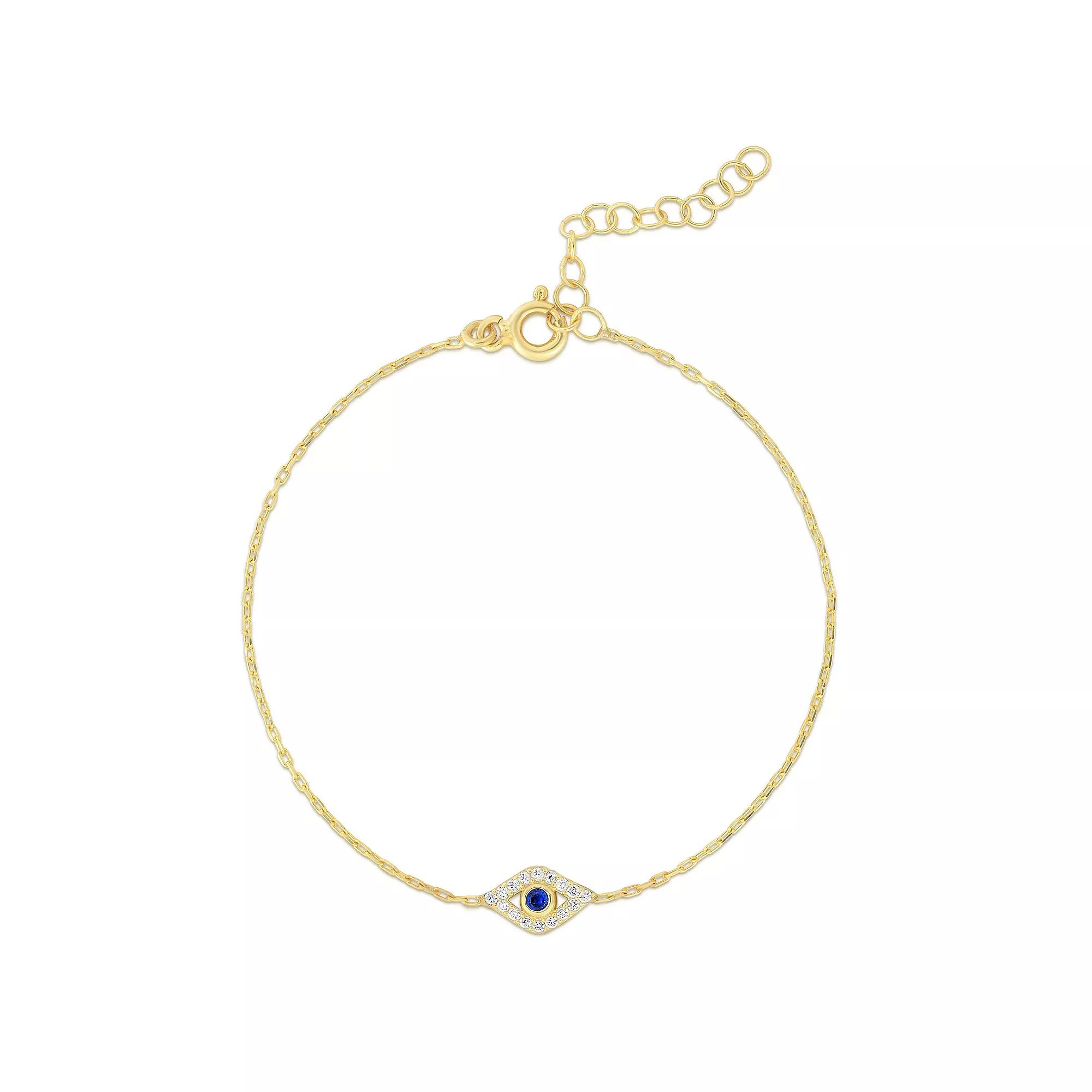 Sunkissed Sterling Cubic Zirconia Eye Bracelet, Women's, Size: 7", Blue Product Image