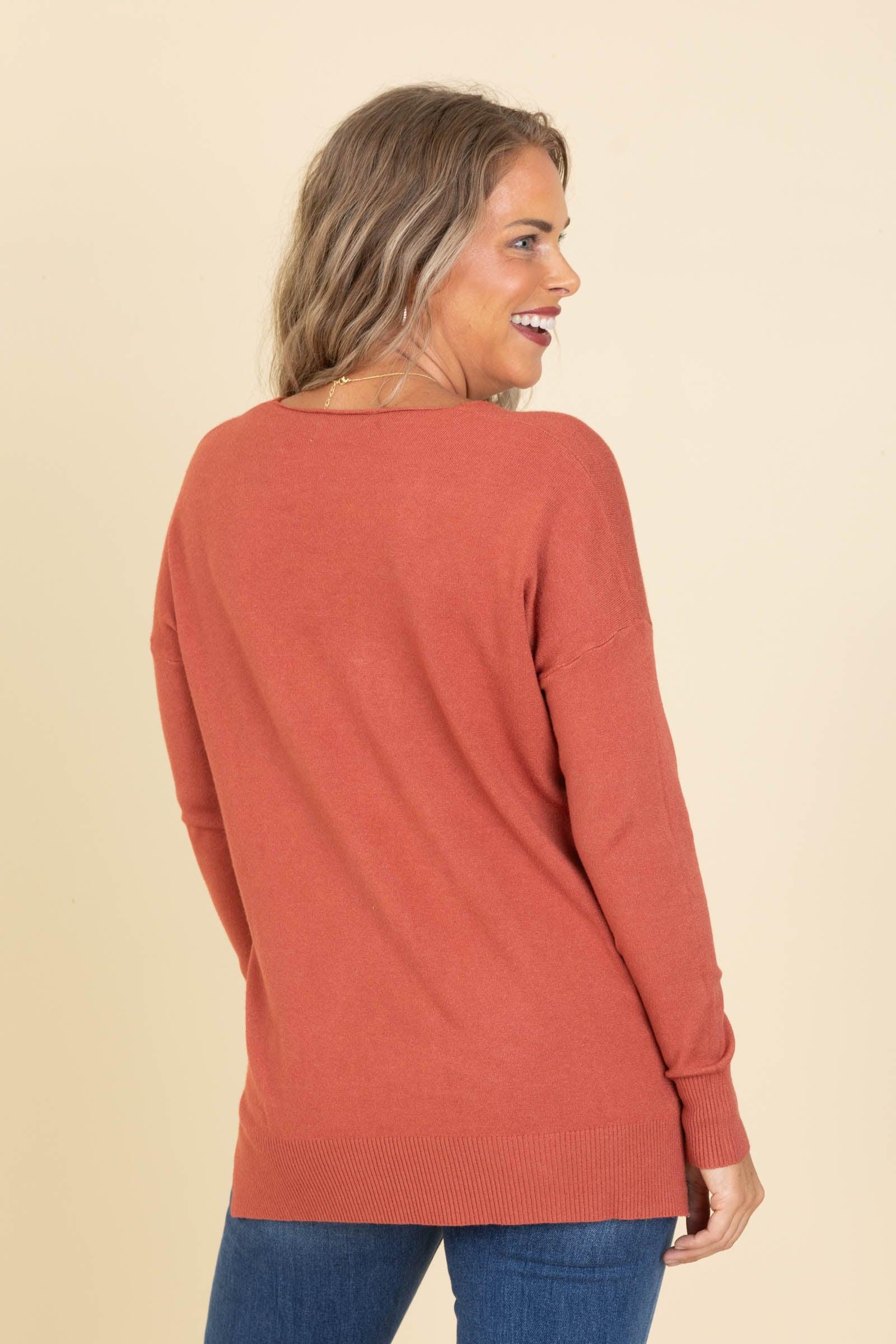 V-Neck Lightweight Sweaters With Seam Detail Product Image