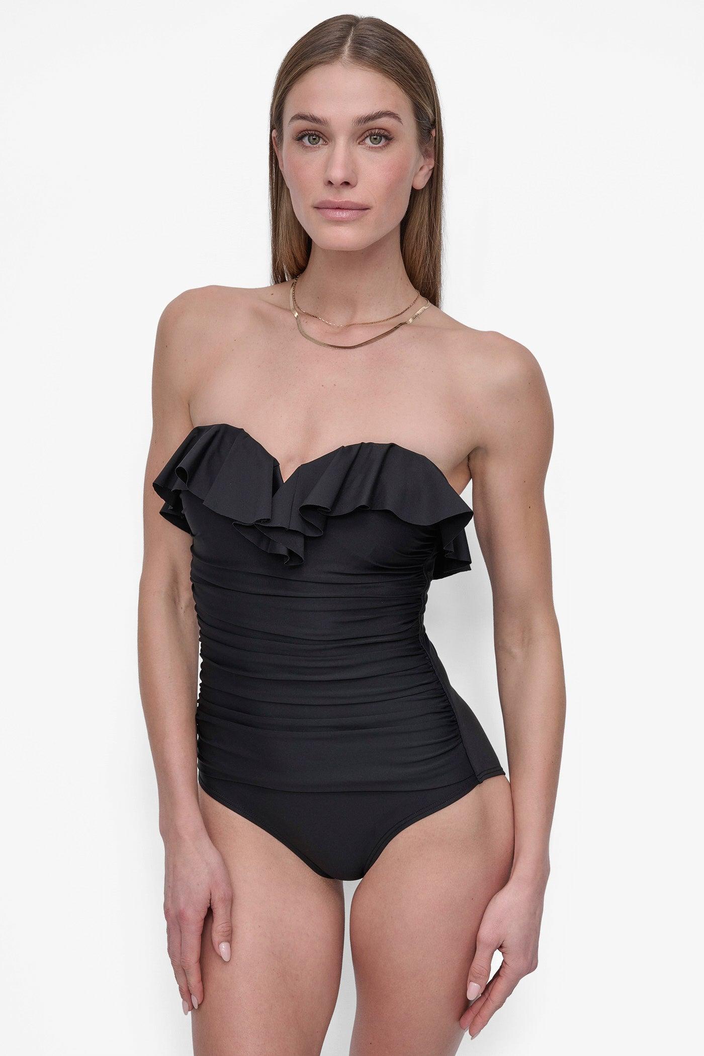 RUFFLED PINUP BANDEAU ONE PIECE Product Image