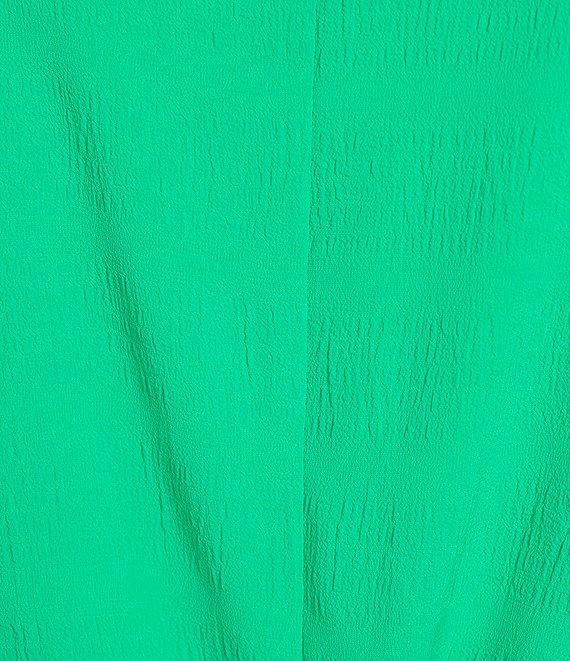 Slim Factor By Investments Plus Size Dylan Tie Front V-Neck 3/4 Sleeve Top Product Image