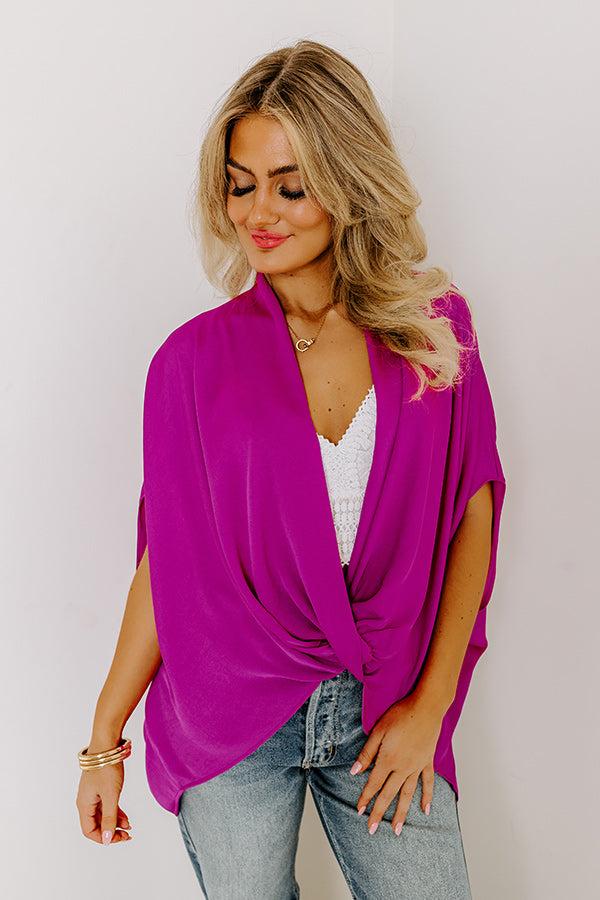 Party On The Go Surplice Top in Orchid Product Image