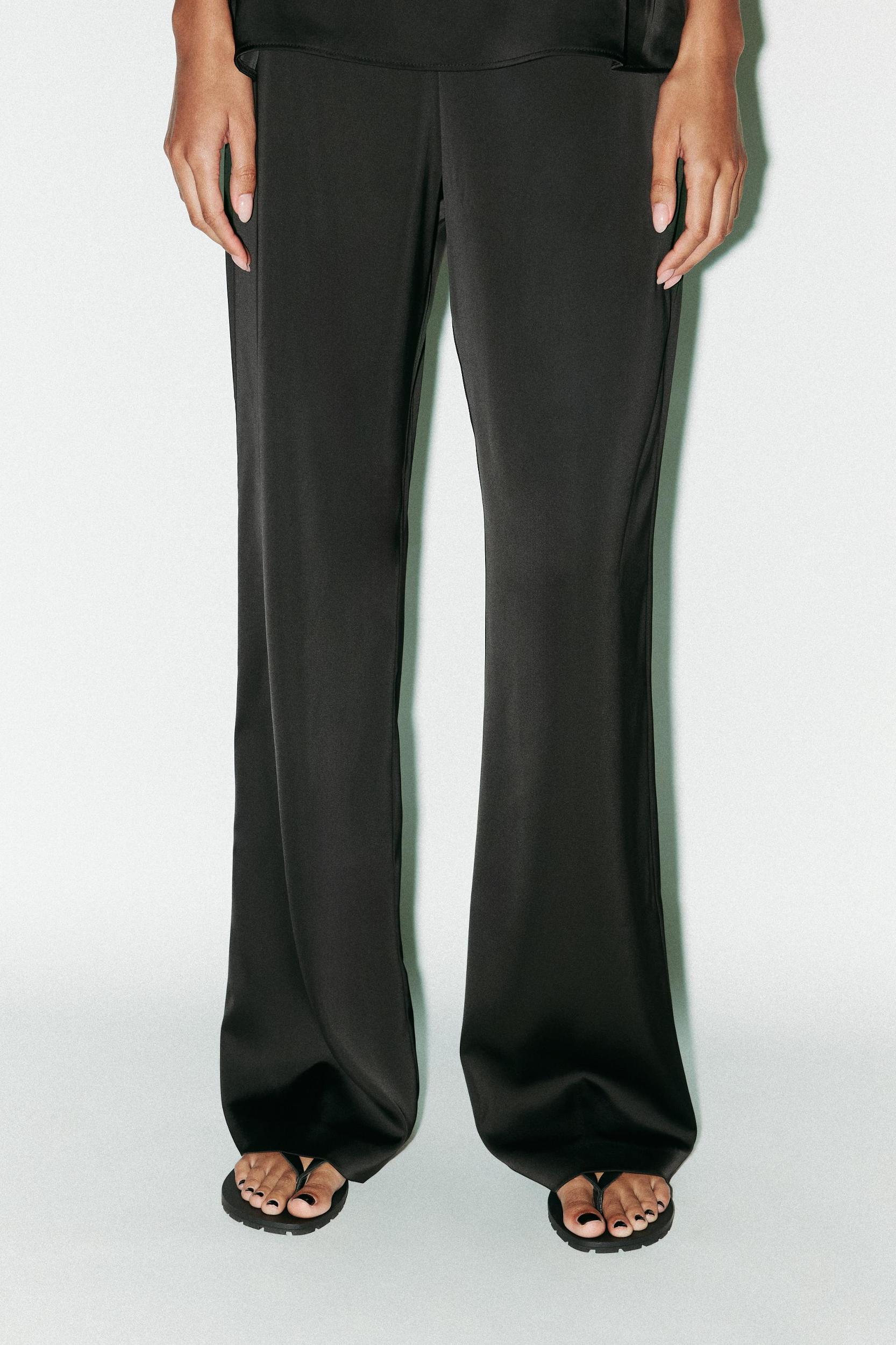 HIGH-WAISTED SATIN PANTS Product Image