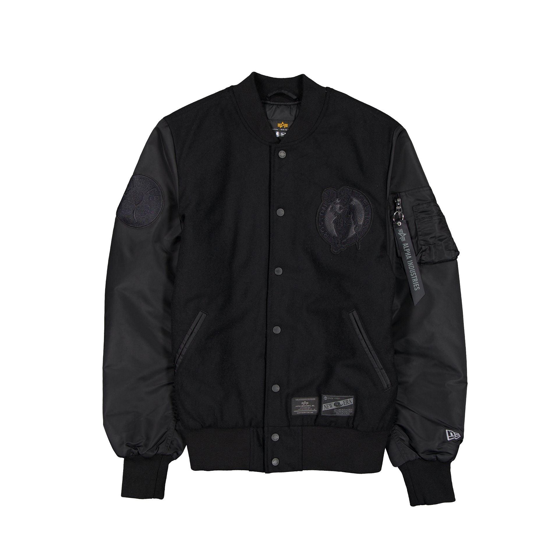Alpha Industries x Los Angeles Lakers MA-1 Wool Varsity Jacket Black Male Product Image