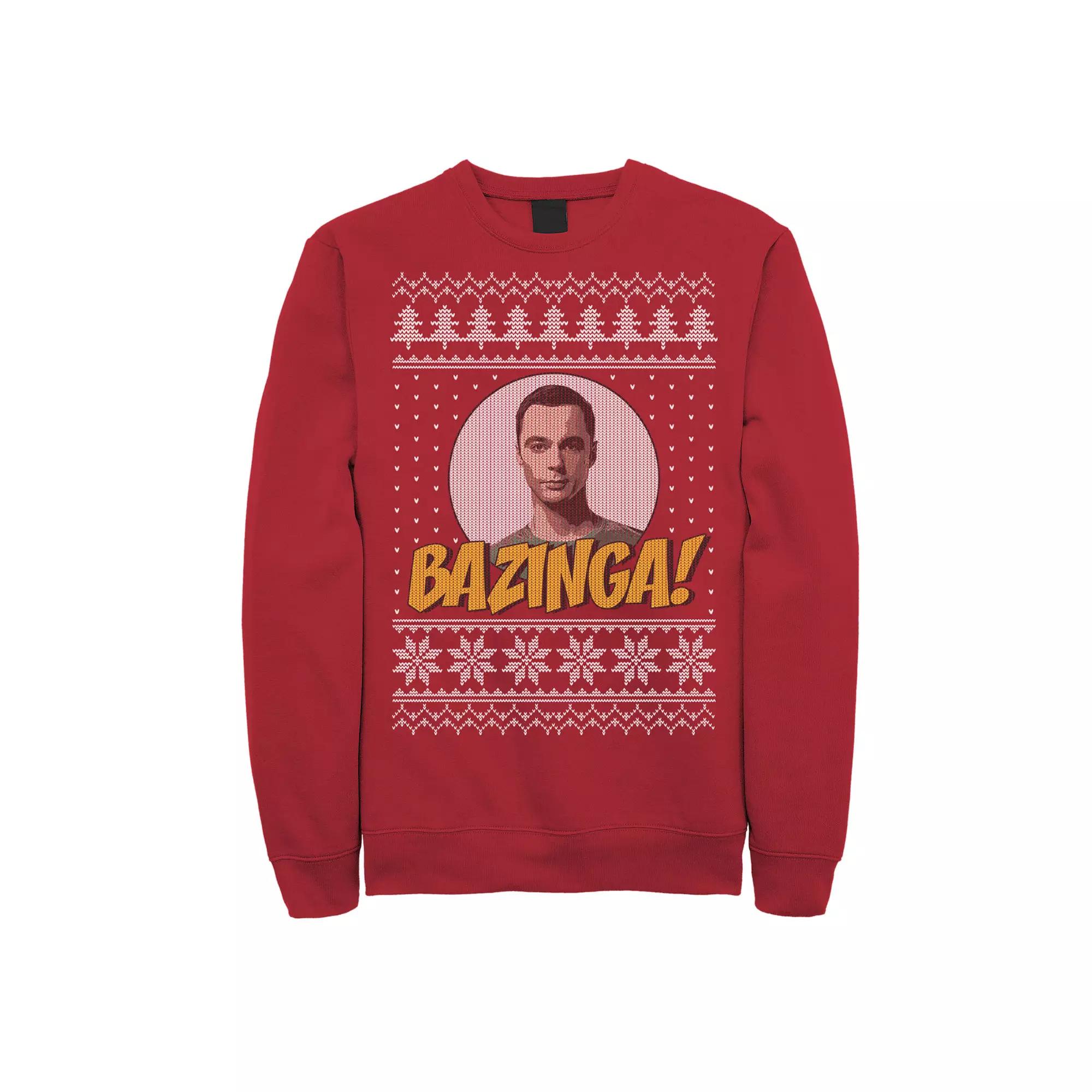 Men's The Big Bang Theory Bazinga Holiday Pattern Sweatshirt,  Product Image