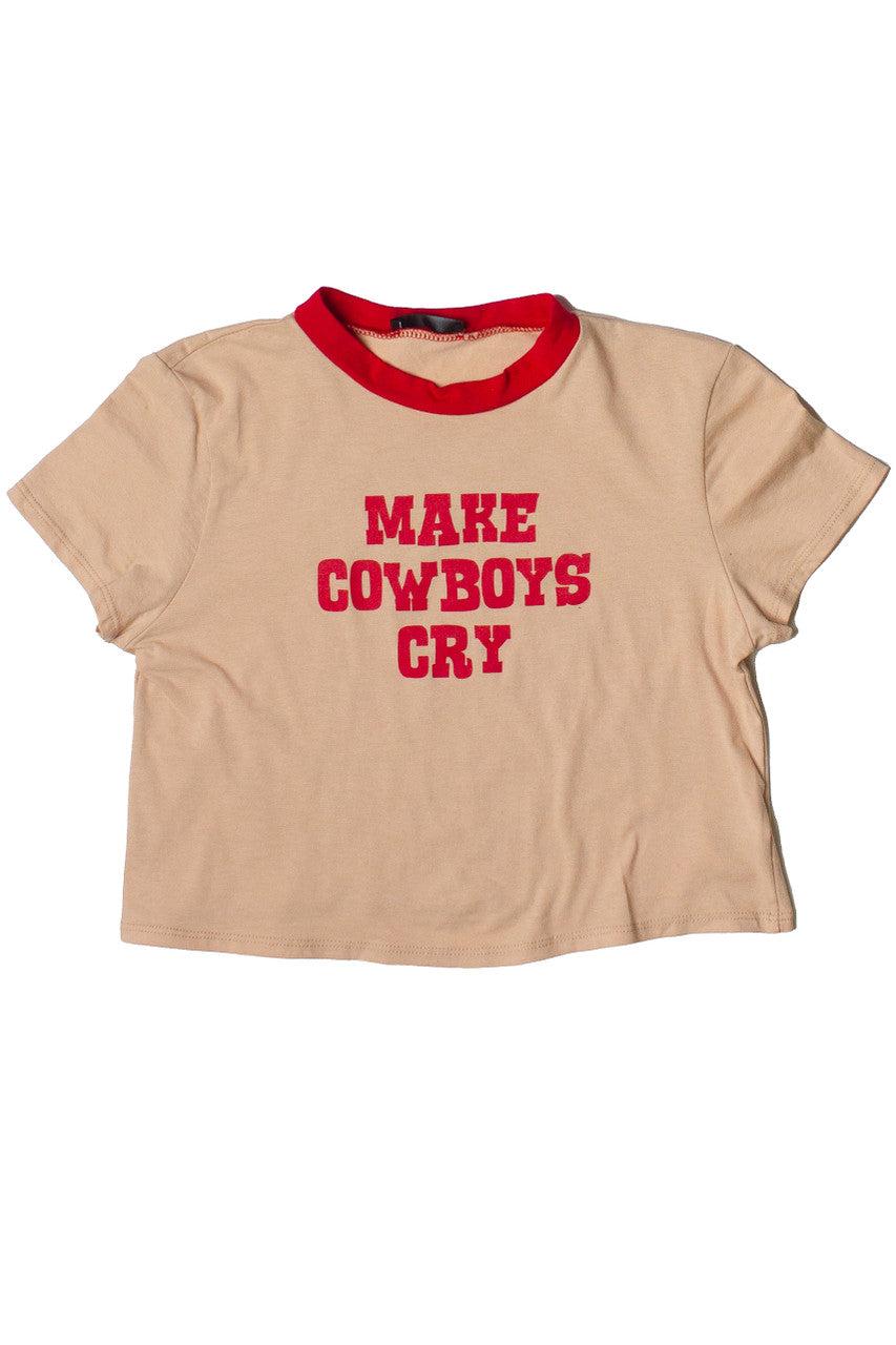 Make Cowboys Cry Crop Ringer Tee Product Image