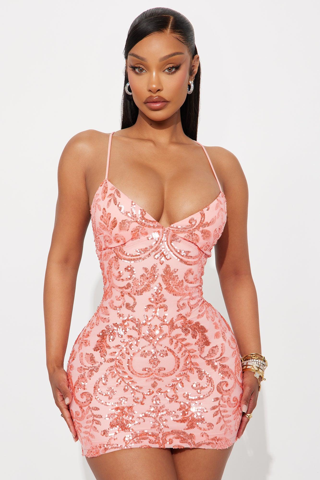 Sierra Sequin Mini Dress - Pink Female Product Image