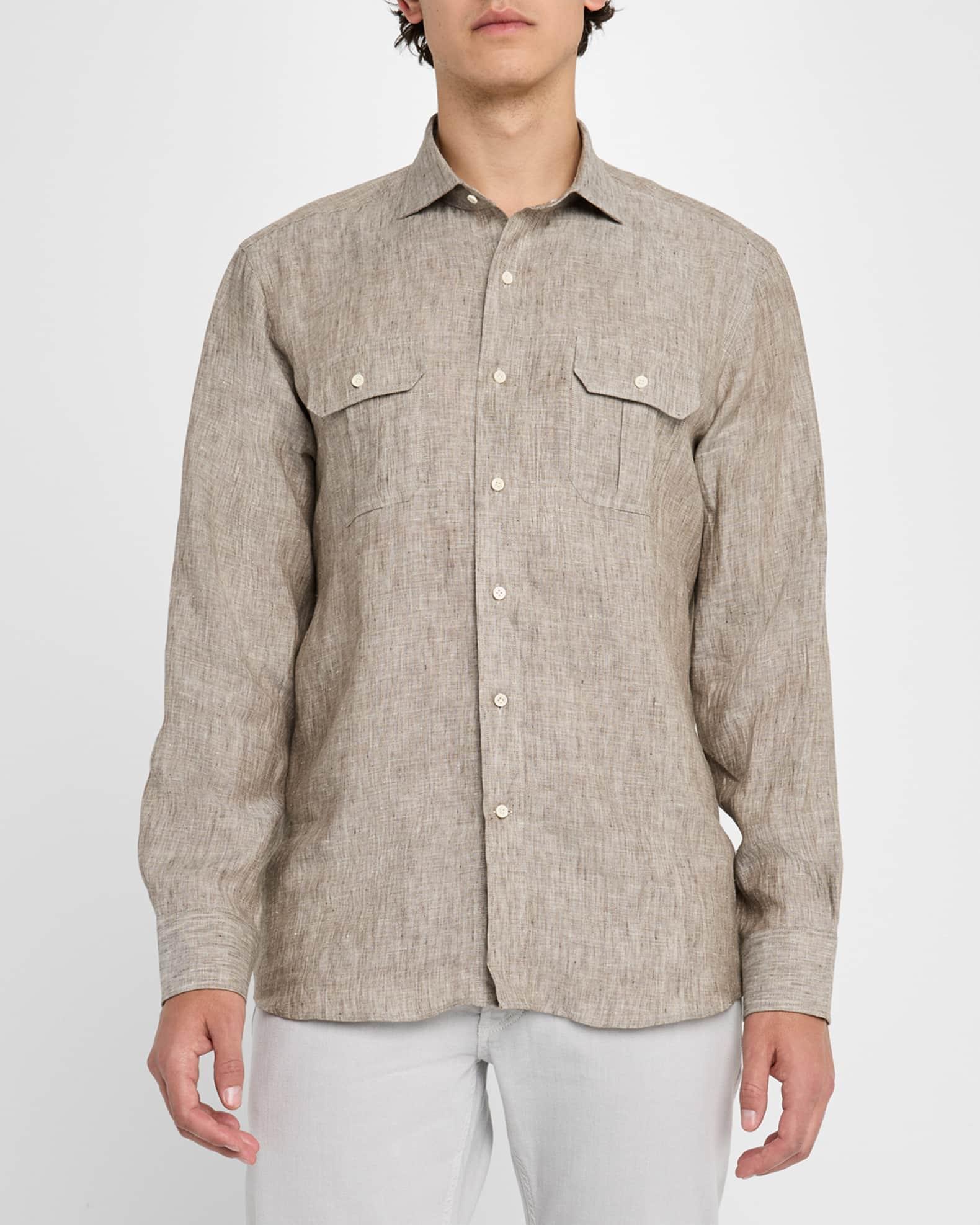 Men's Positano Linen Double-Pocket Sport Shirt Product Image