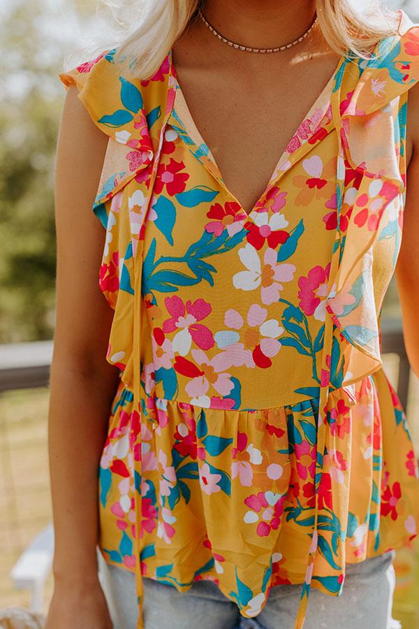 Get The Scoop Floral Ruffle Top Product Image