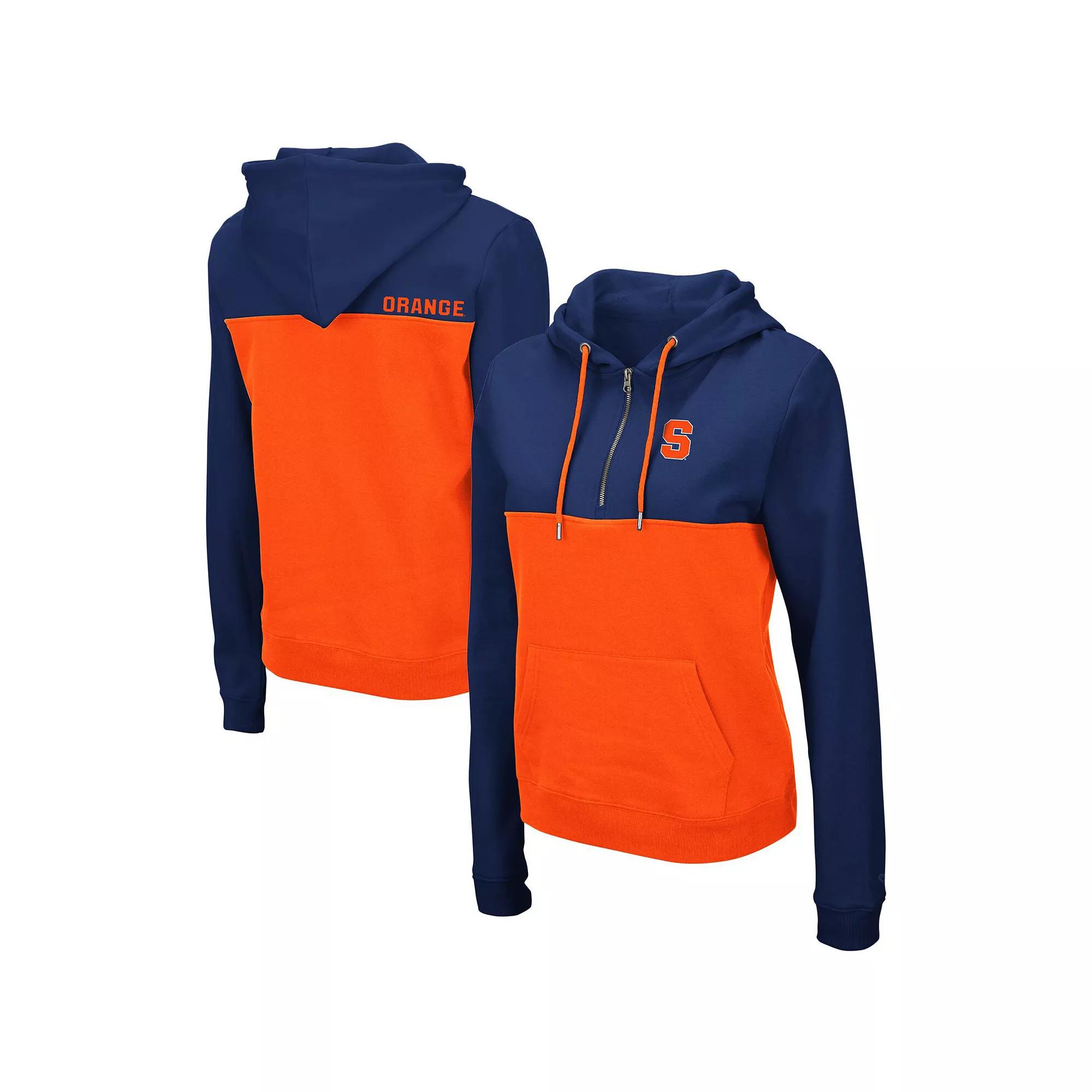 Women's Colosseum Navy/Orange Syracuse Orange Aidan Lightweight Half-Zip Hoodie, Size: Large, Blue Product Image